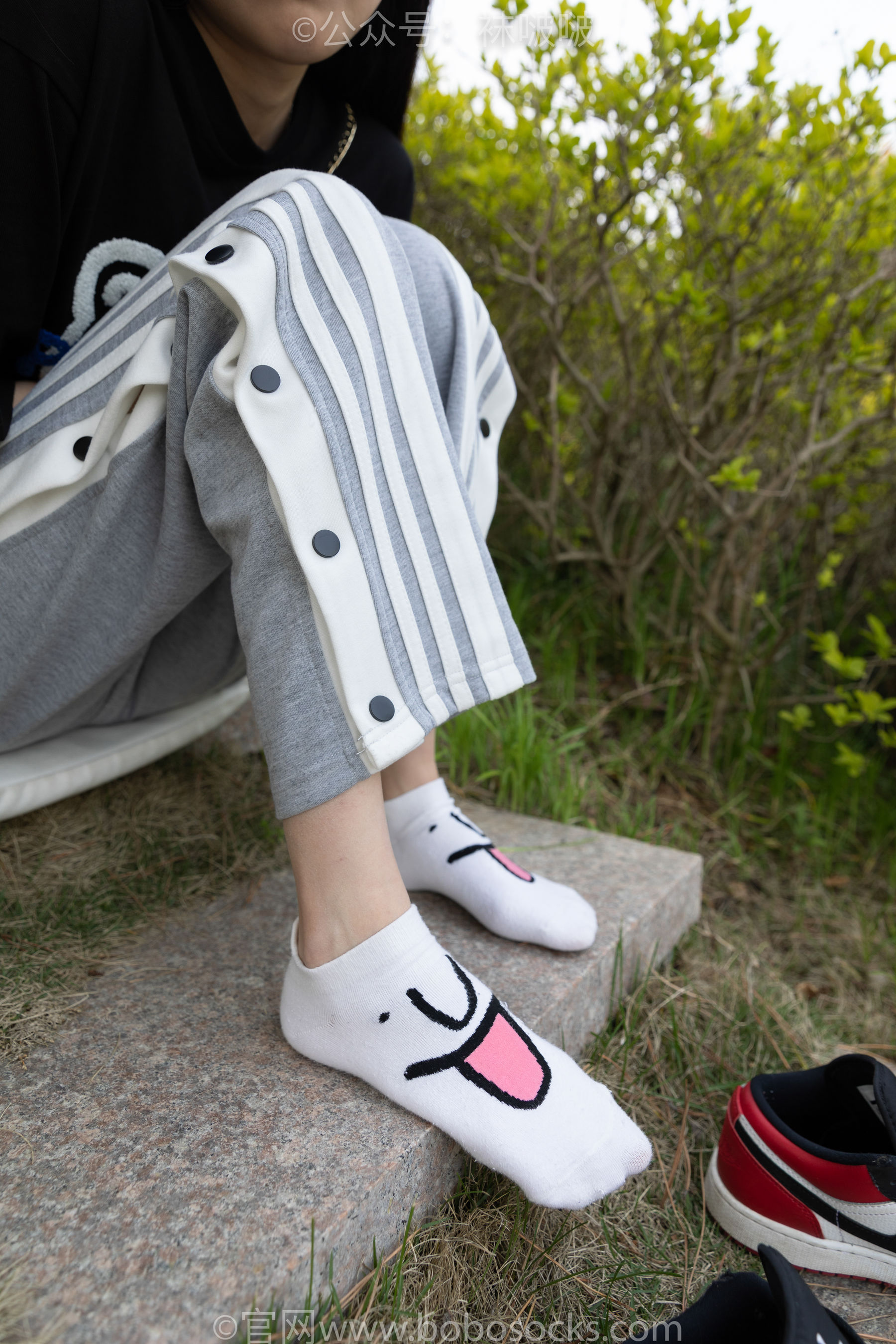 BoBoSocks袜啵啵 No.023 稚予-AJ、白色短棉袜、裸足
