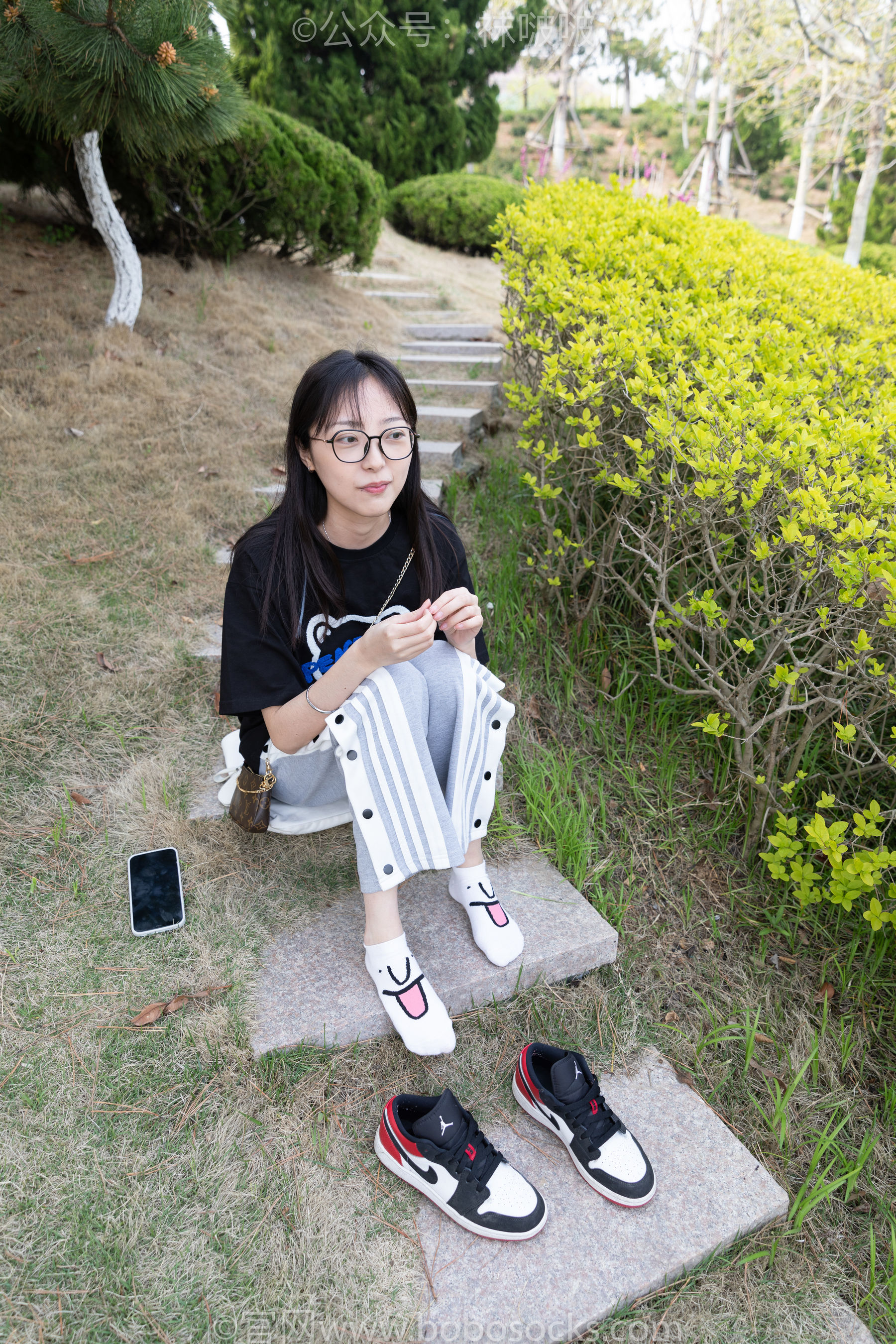BoBoSocks袜啵啵 No.023 稚予-AJ、白色短棉袜、裸足