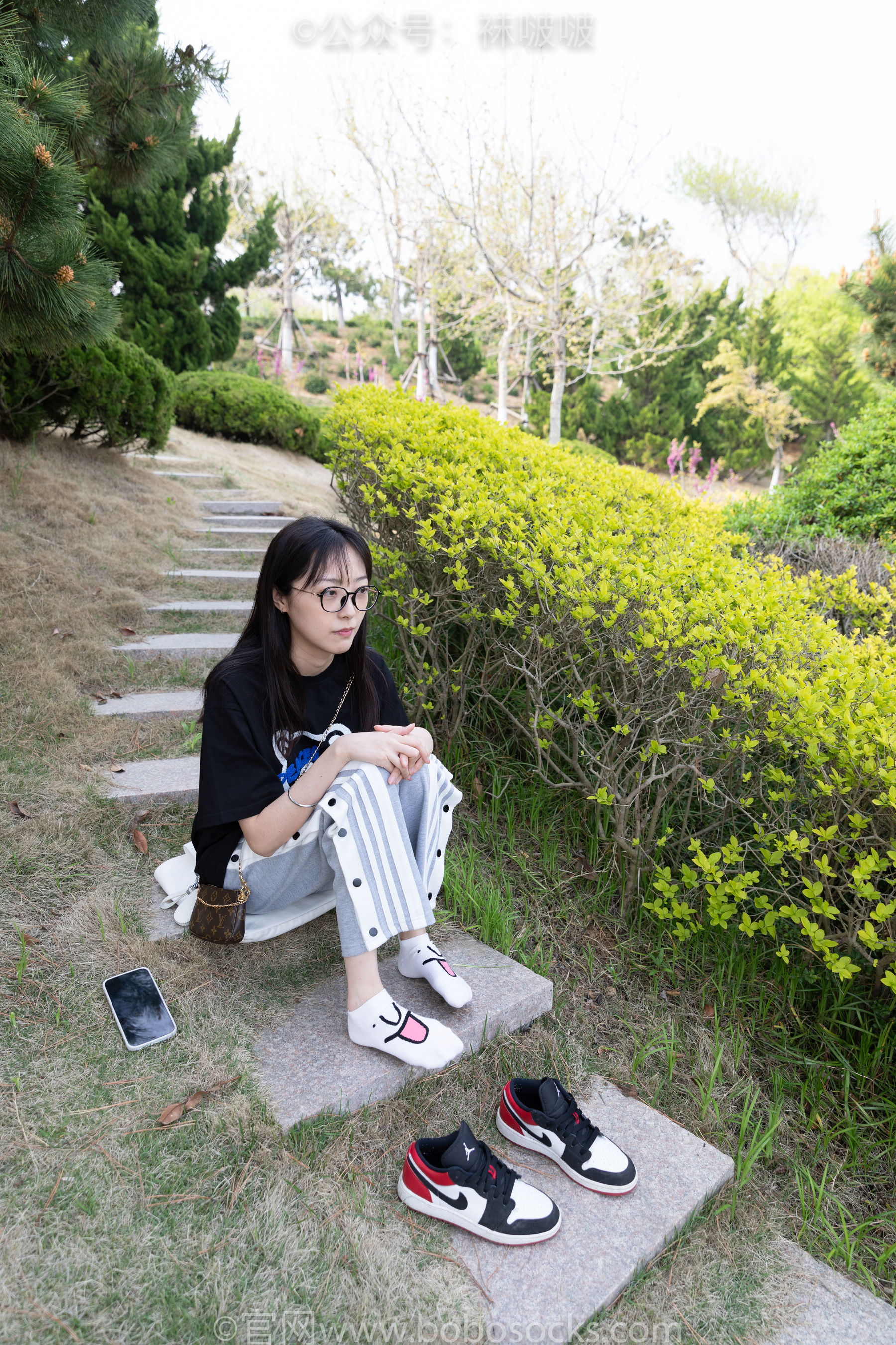 BoBoSocks袜啵啵 No.023 稚予-AJ、白色短棉袜、裸足