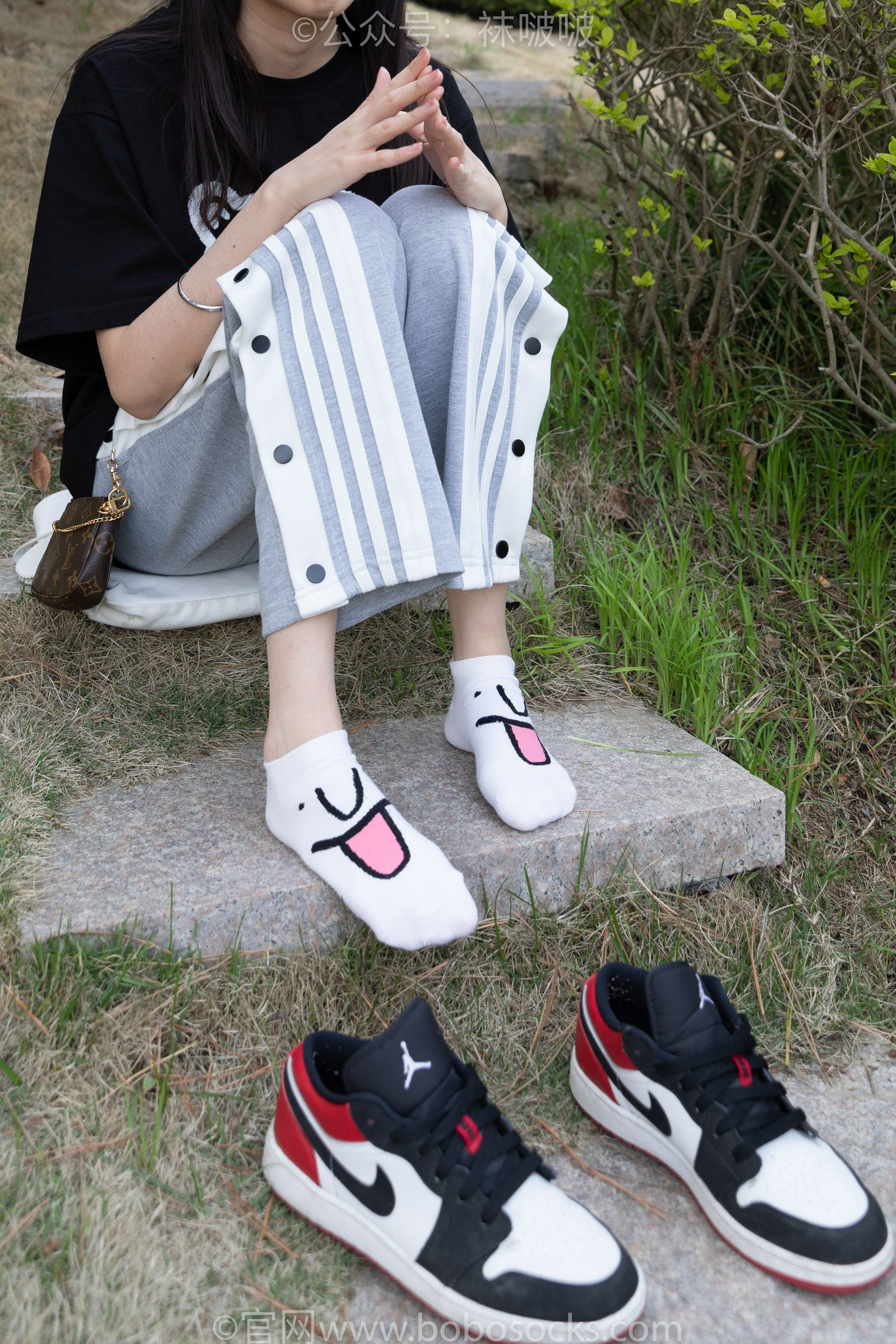BoBoSocks袜啵啵 No.023 稚予-AJ、白色短棉袜、裸足