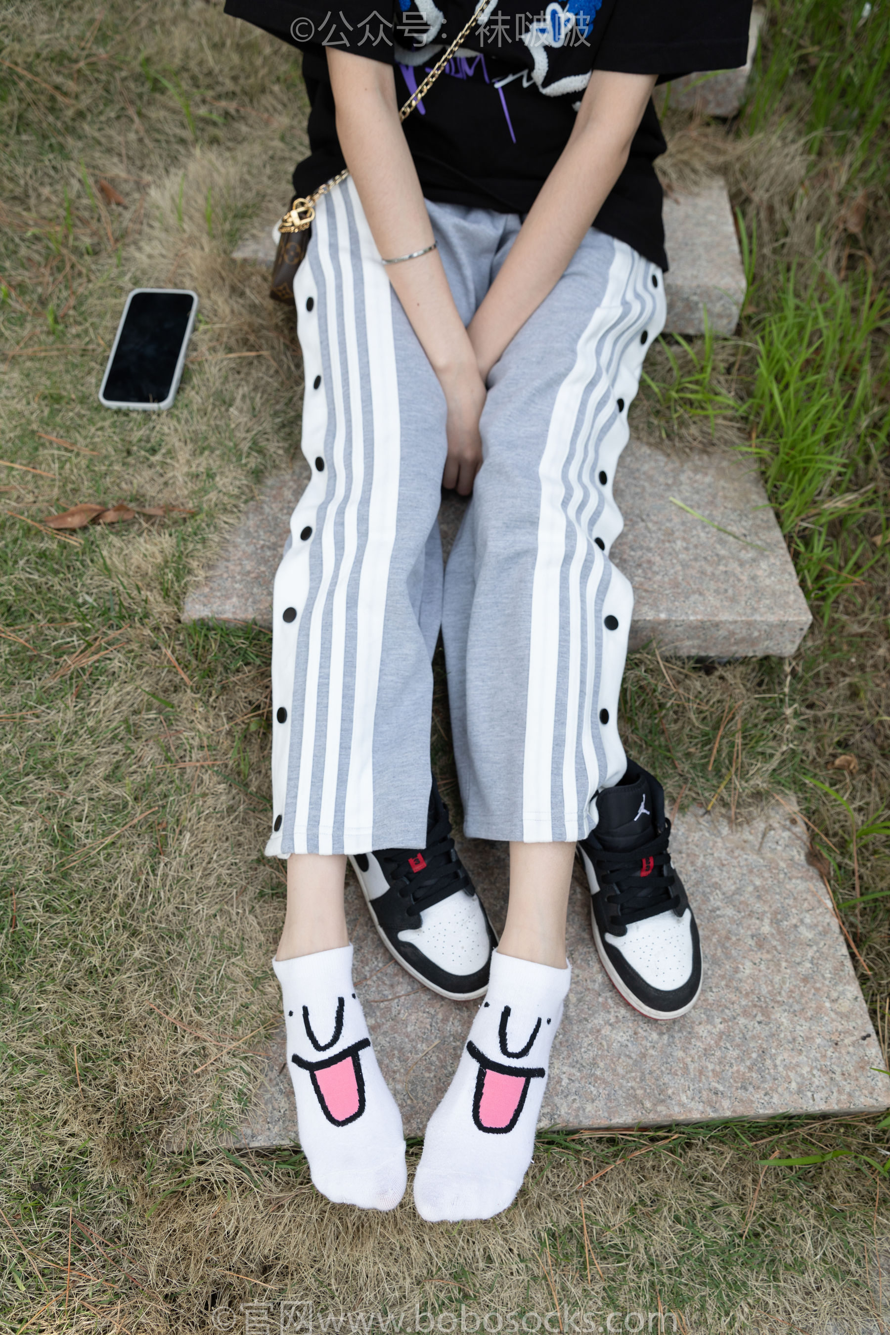 BoBoSocks袜啵啵 No.023 稚予-AJ、白色短棉袜、裸足