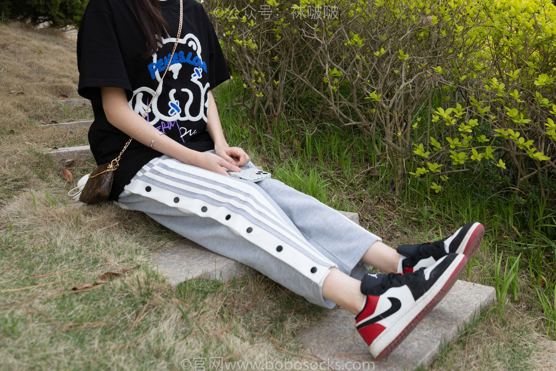 BoBoSocks袜啵啵 No.023 稚予-AJ、白色短棉袜、裸足
