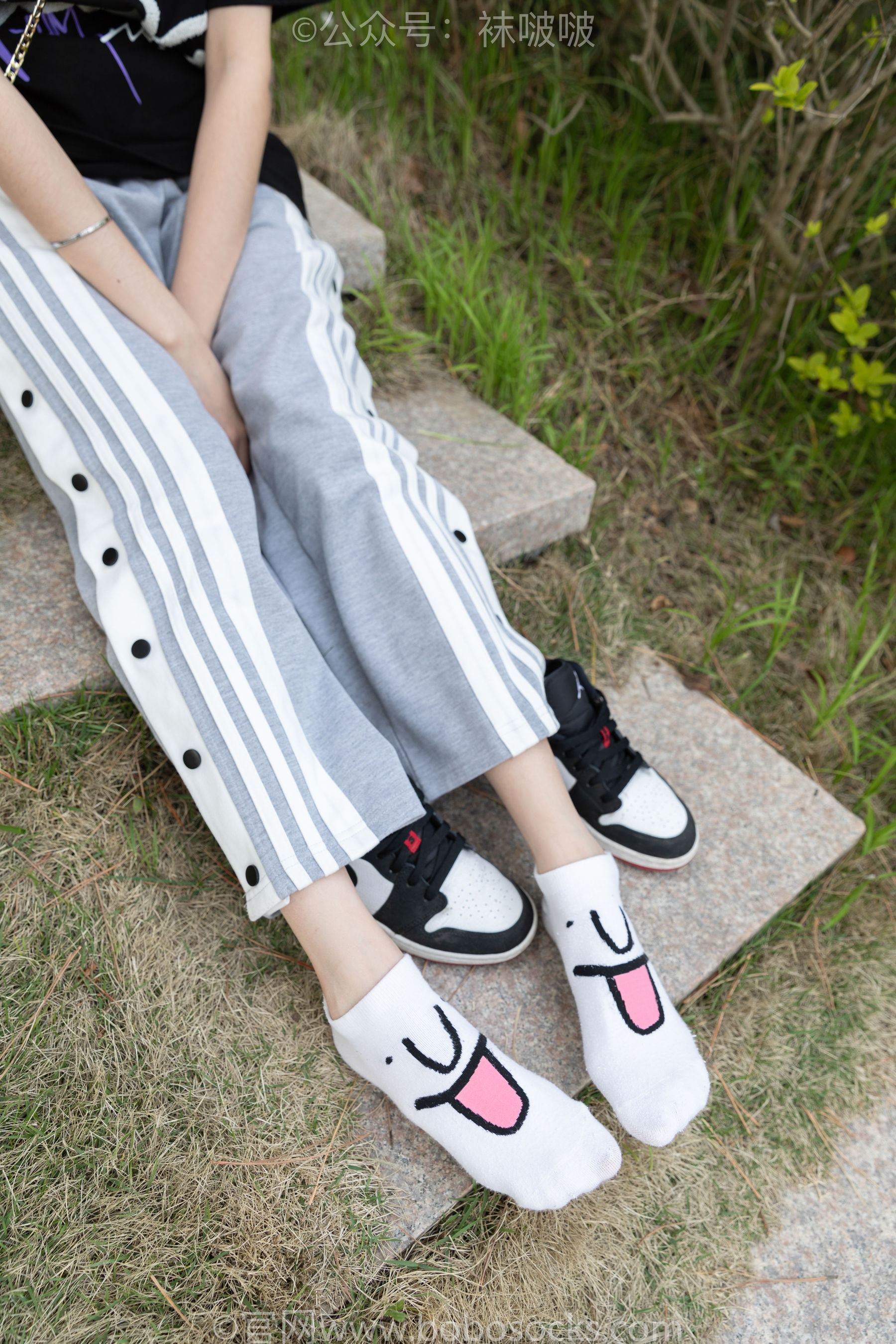 BoBoSocks袜啵啵 No.023 稚予-AJ、白色短棉袜、裸足