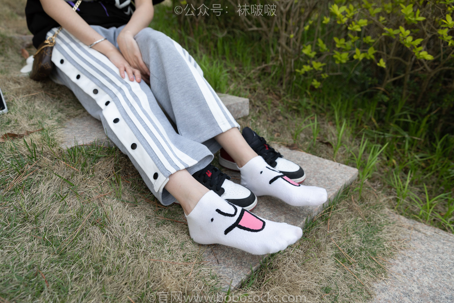 BoBoSocks袜啵啵 No.023 稚予-AJ、白色短棉袜、裸足