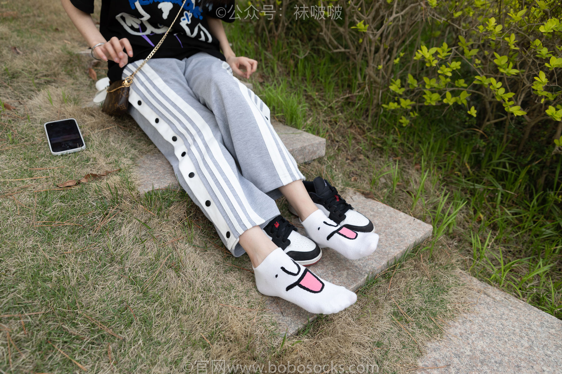 BoBoSocks袜啵啵 No.023 稚予-AJ、白色短棉袜、裸足