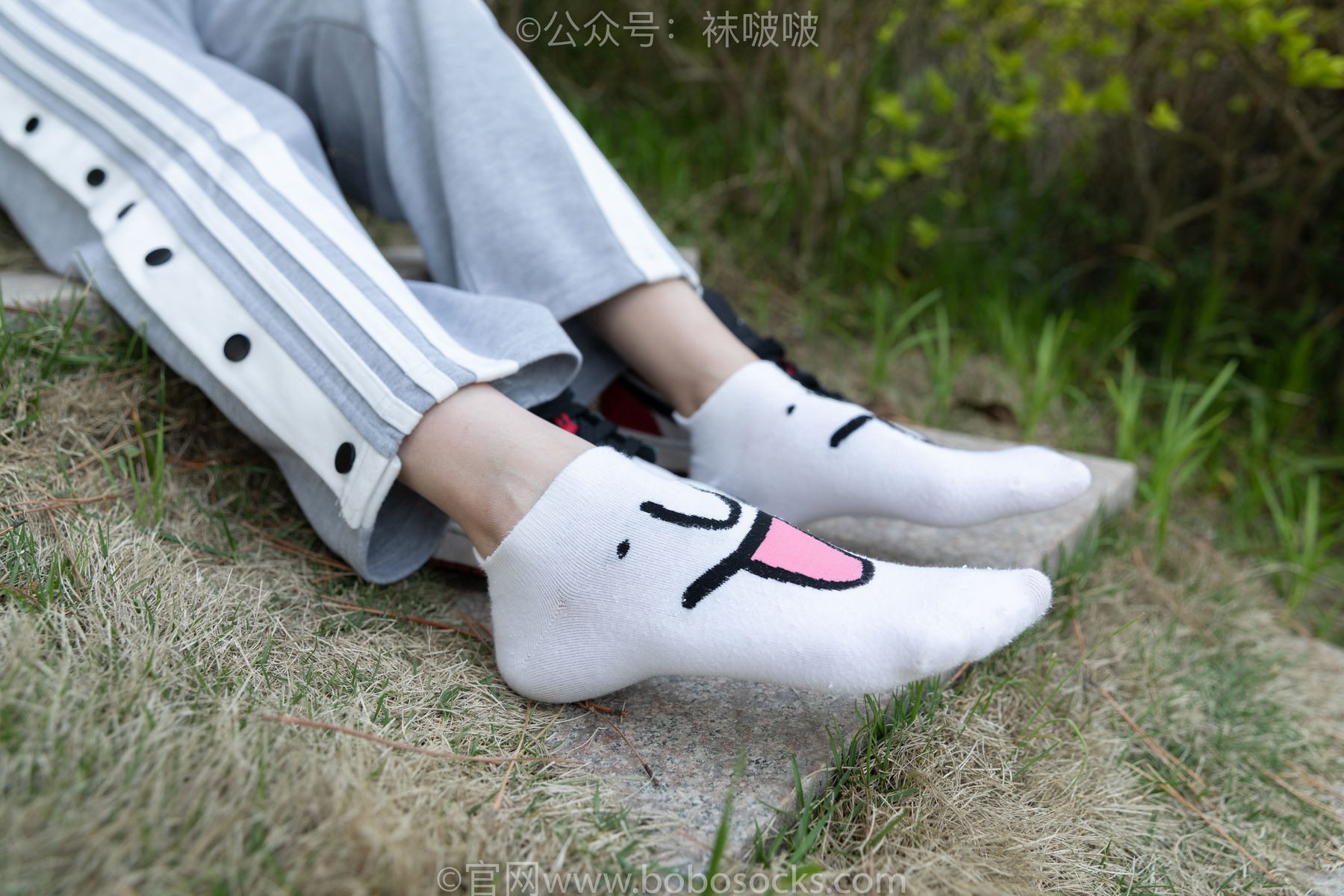 BoBoSocks袜啵啵 No.023 稚予-AJ、白色短棉袜、裸足