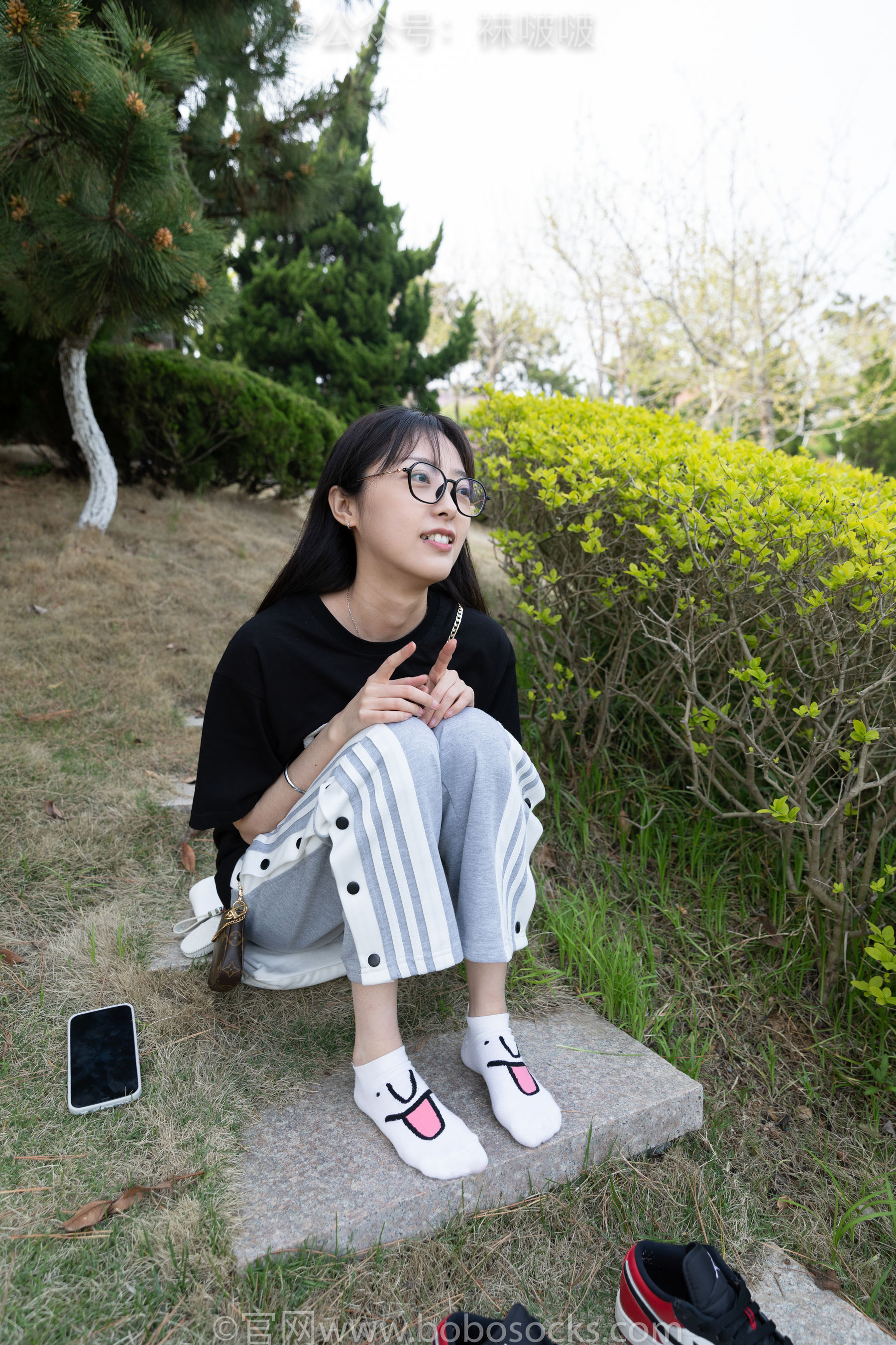 BoBoSocks袜啵啵 No.023 稚予-AJ、白色短棉袜、裸足