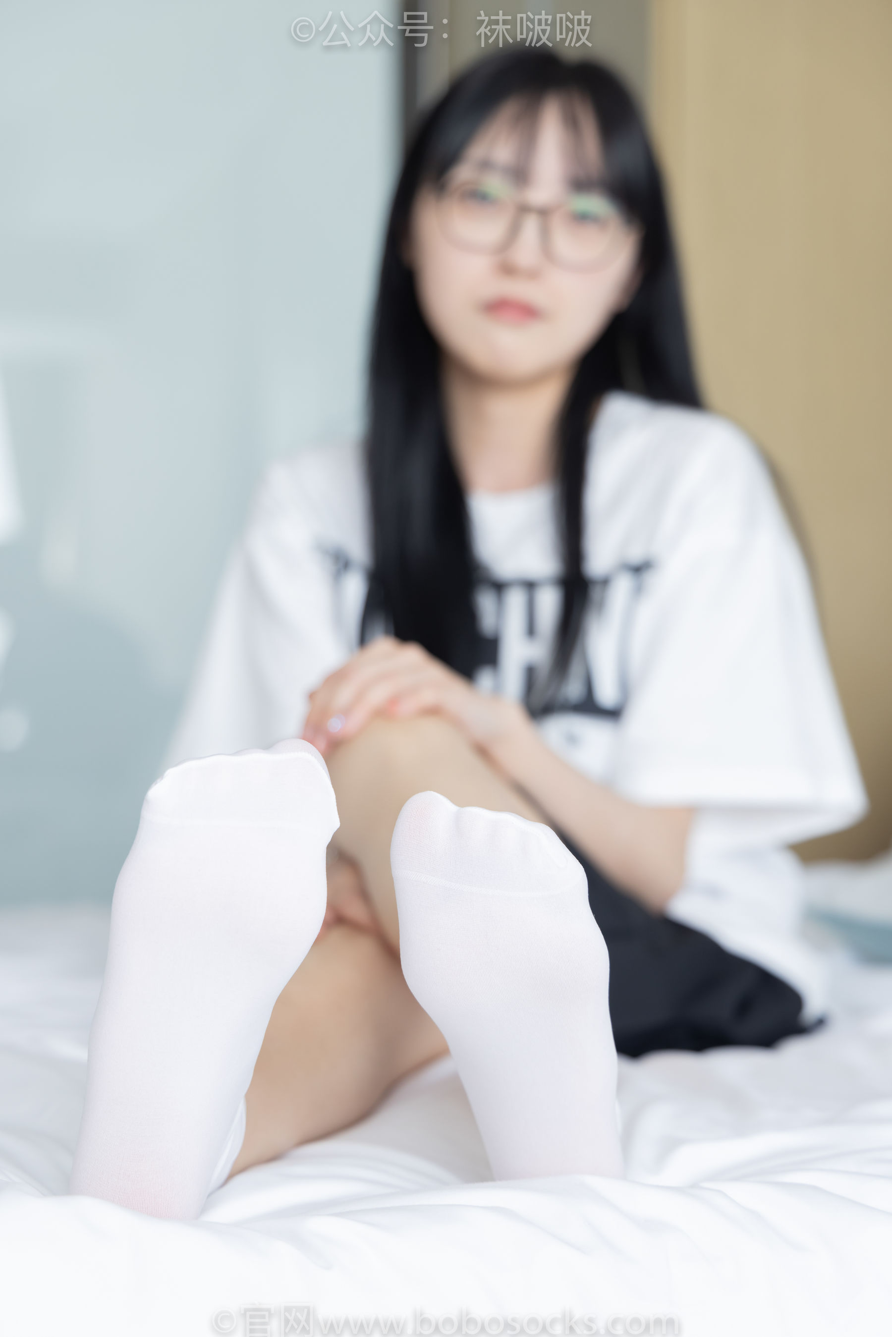 BoBoSocks袜啵啵 No.033 稚予-贝壳头、天鹅绒黑袜、天鹅绒白袜