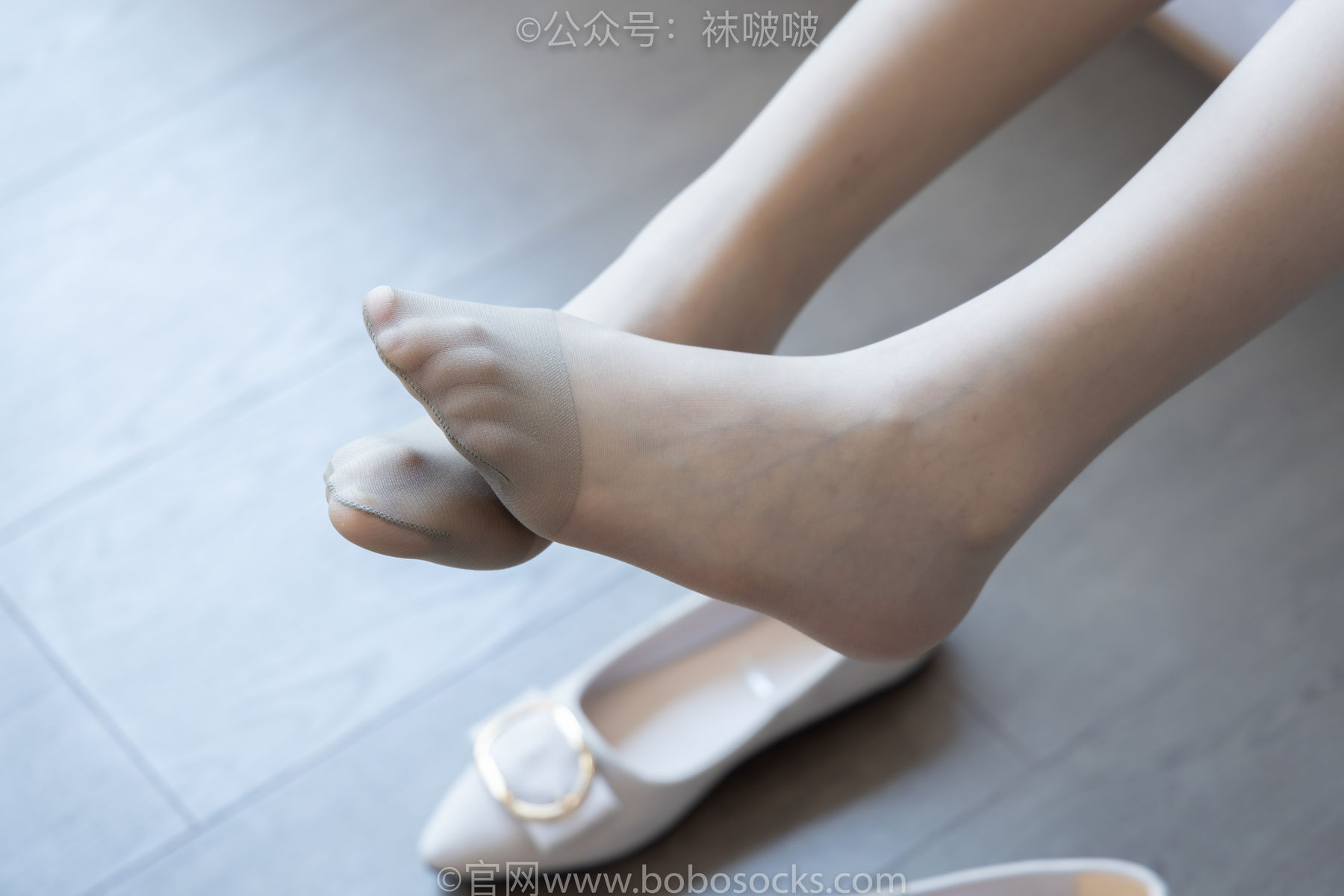 BoBoSocks袜啵啵 No.035 小甜豆-平底鞋、薄灰丝、薄咖啡丝
