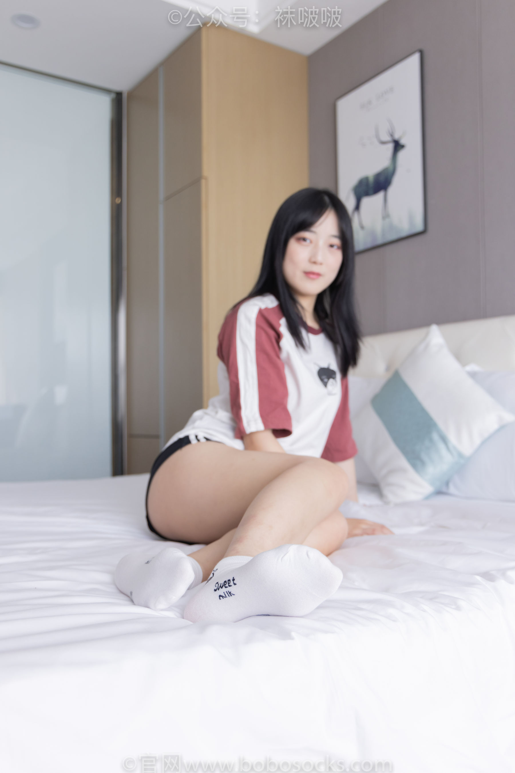 BoBoSocks袜啵啵 No.036 菠萝-帆布鞋、白棉袜、裸足