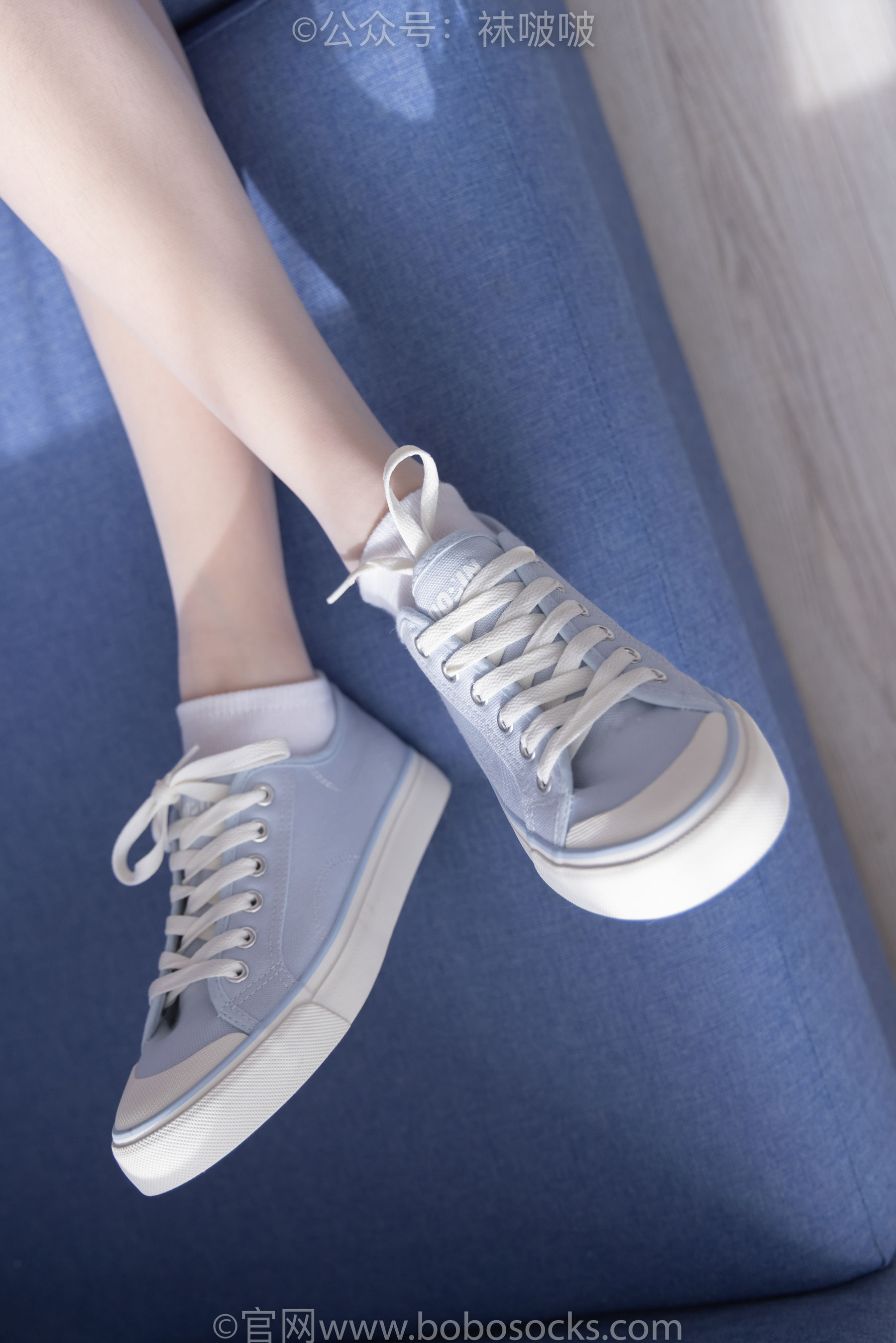 BoBoSocks袜啵啵 No.037 稚予-帆布鞋、短白棉袜、白丝