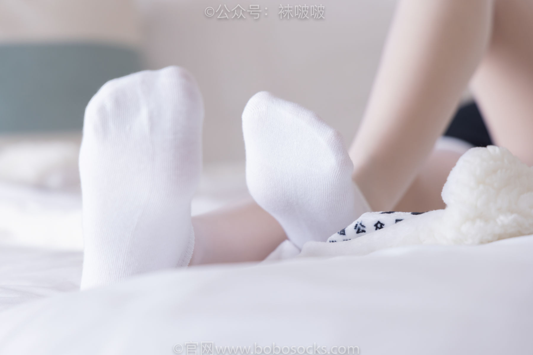 BoBoSocks袜啵啵 No.037 稚予-帆布鞋、短白棉袜、白丝