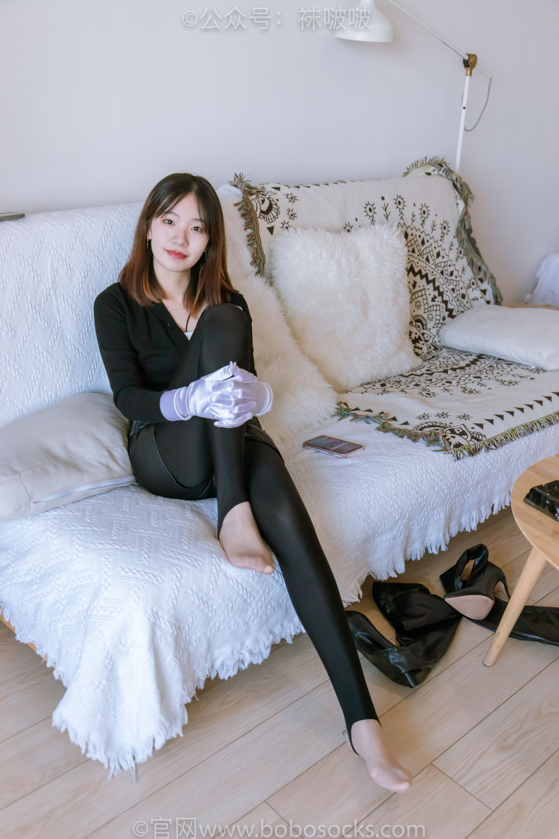 BoBoSocks袜啵啵 No.041 小甜豆-高跟长靴、黑色踩脚裤、肉丝