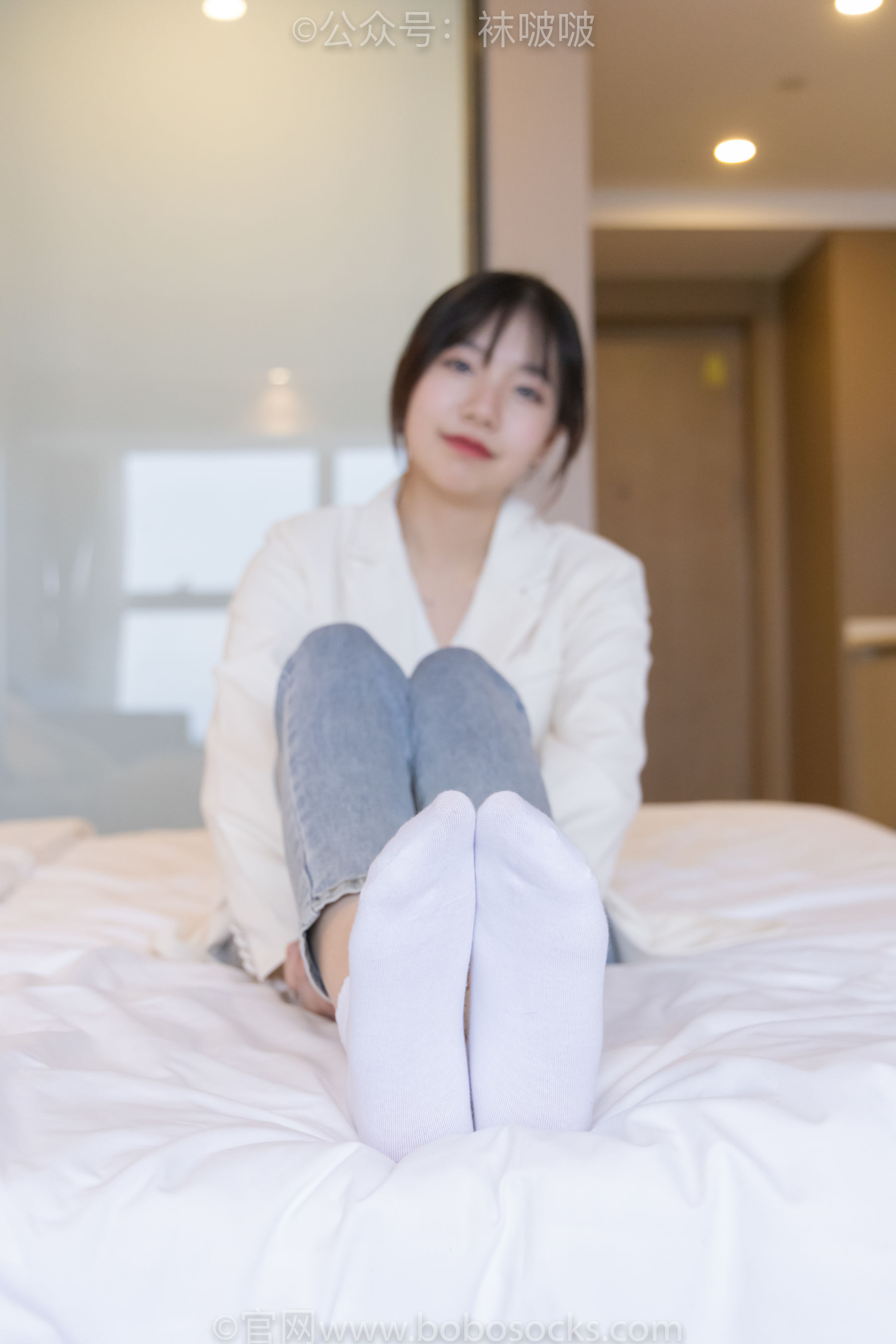 BoBoSocks袜啵啵 No.050 小甜豆-高跟长靴、白棉袜