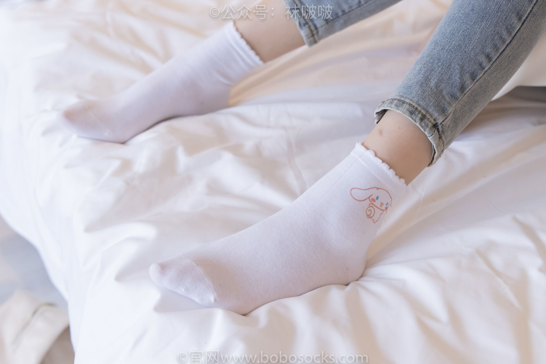 BoBoSocks袜啵啵 No.050 小甜豆-高跟长靴、白棉袜