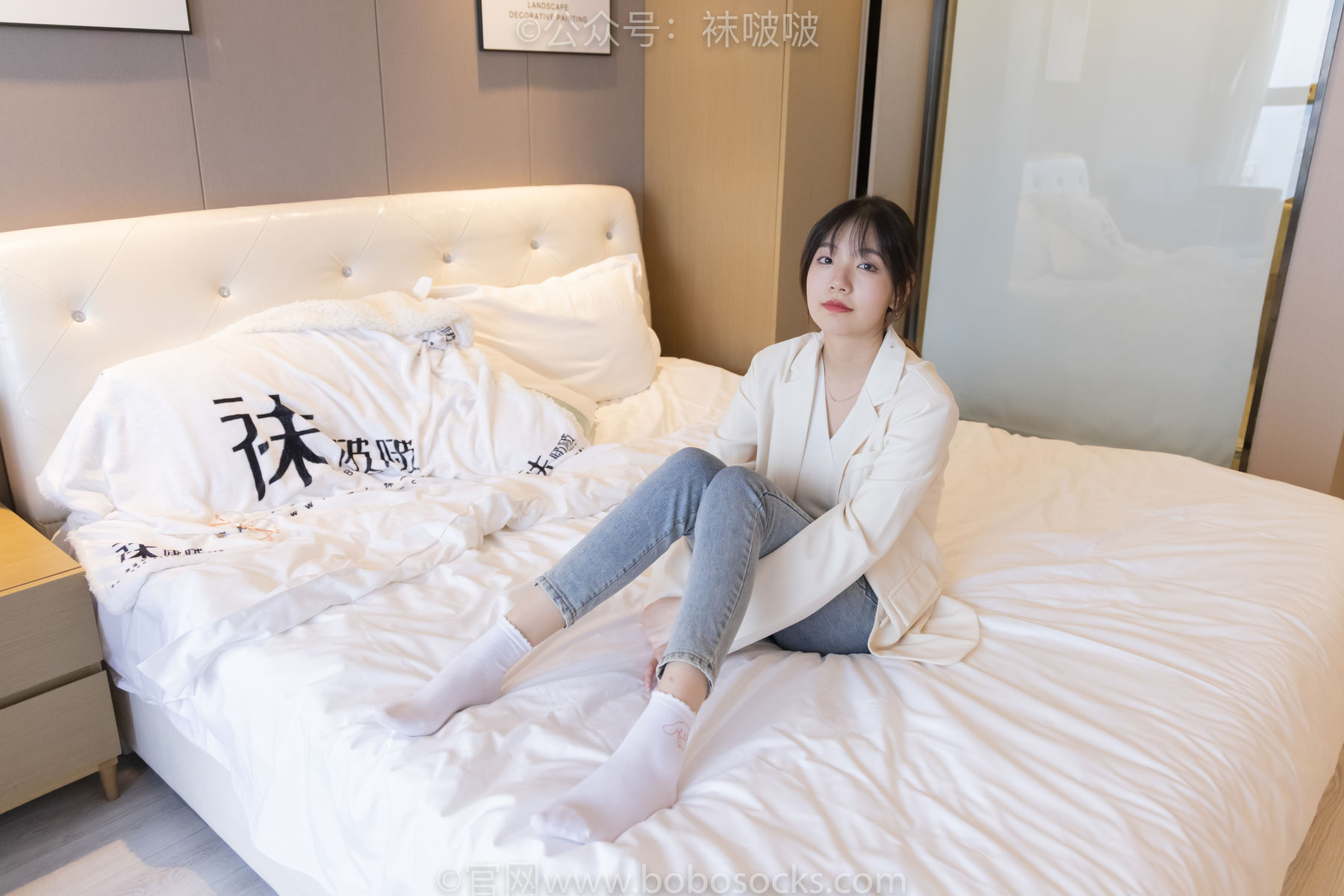 BoBoSocks袜啵啵 No.050 小甜豆-高跟长靴、白棉袜
