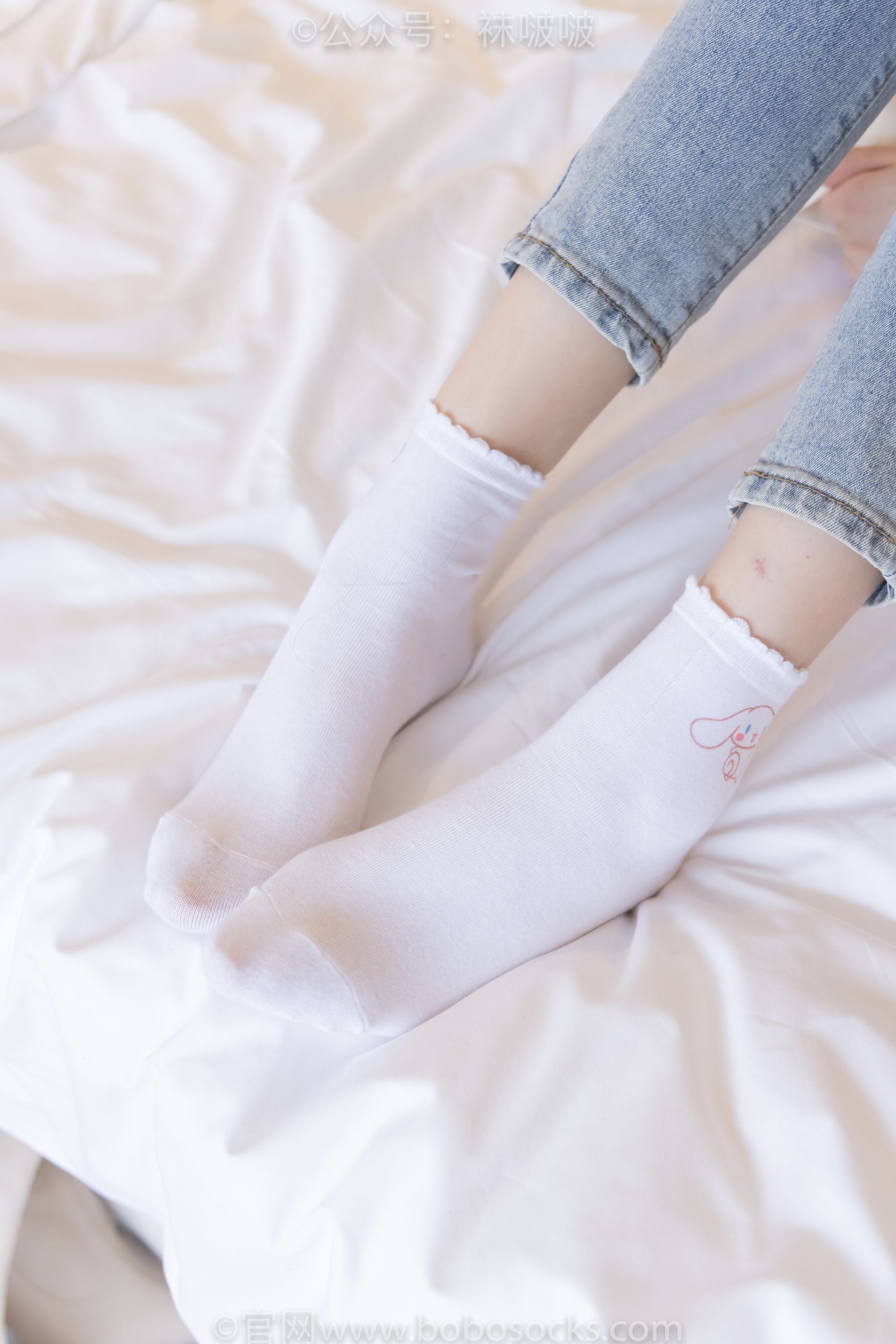 BoBoSocks袜啵啵 No.050 小甜豆-高跟长靴、白棉袜