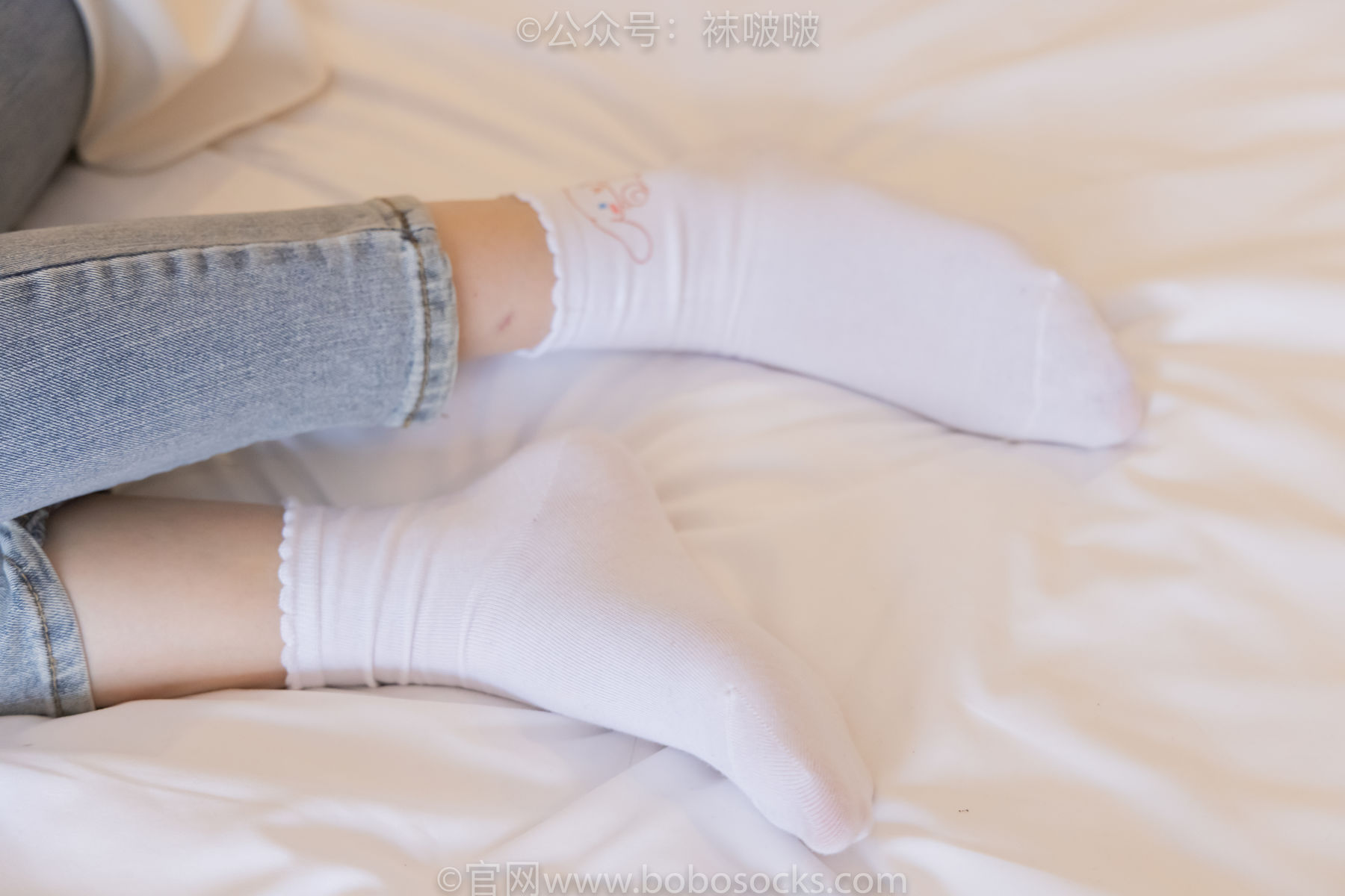 BoBoSocks袜啵啵 No.050 小甜豆-高跟长靴、白棉袜