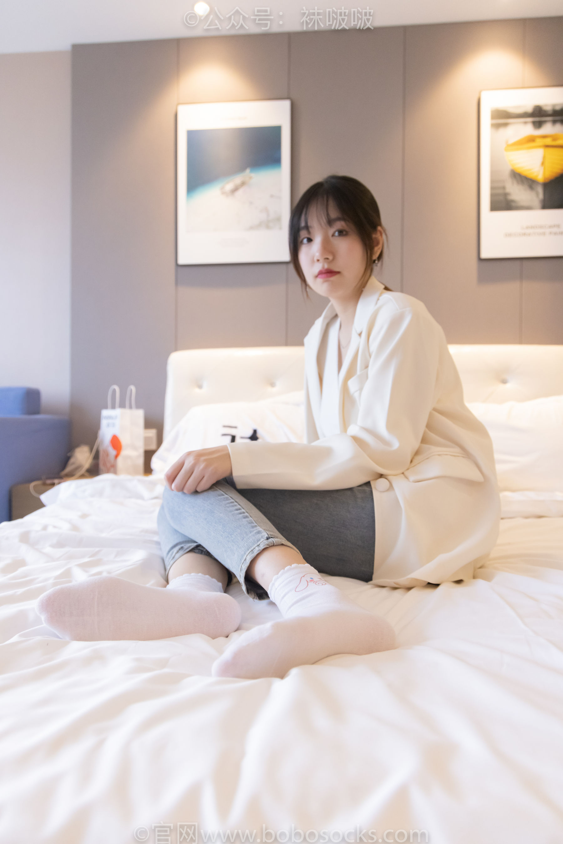 BoBoSocks袜啵啵 No.050 小甜豆-高跟长靴、白棉袜