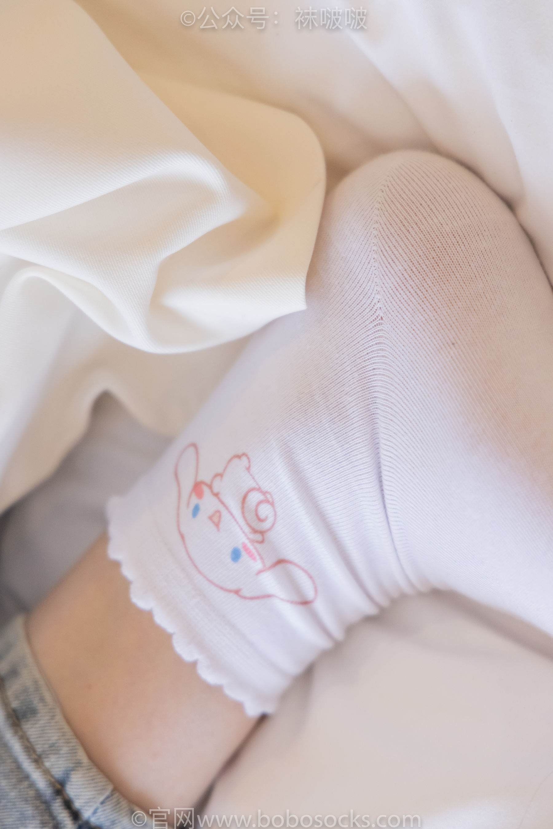 BoBoSocks袜啵啵 No.050 小甜豆-高跟长靴、白棉袜