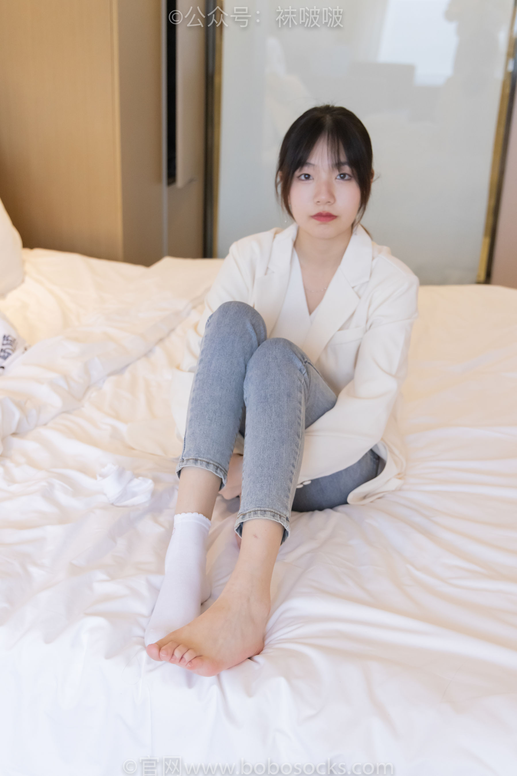 BoBoSocks袜啵啵 No.050 小甜豆-高跟长靴、白棉袜