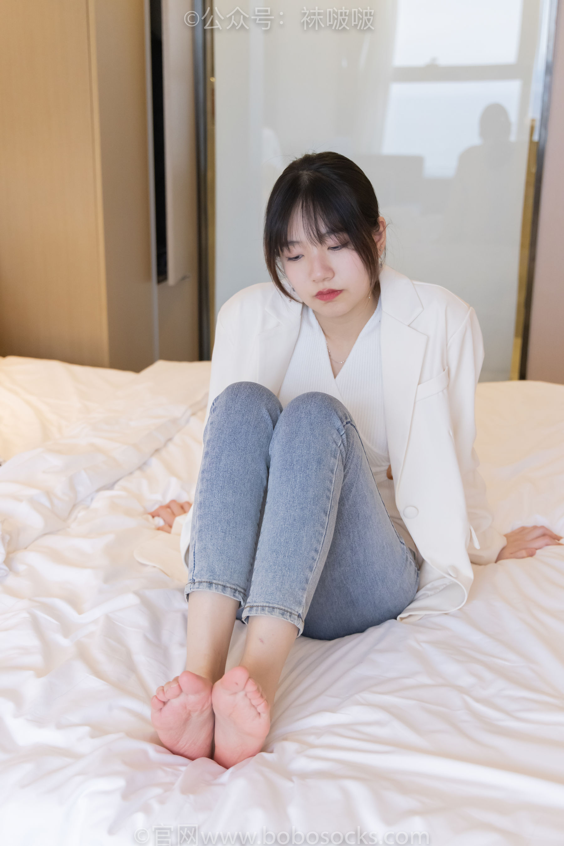 BoBoSocks袜啵啵 No.050 小甜豆-高跟长靴、白棉袜