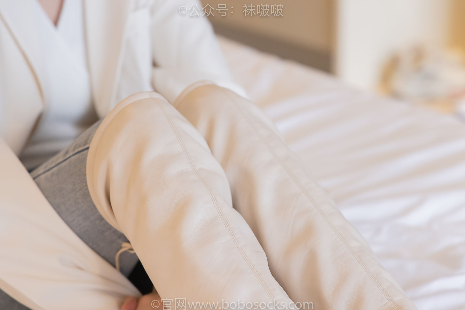 BoBoSocks袜啵啵 No.050 小甜豆-高跟长靴、白棉袜