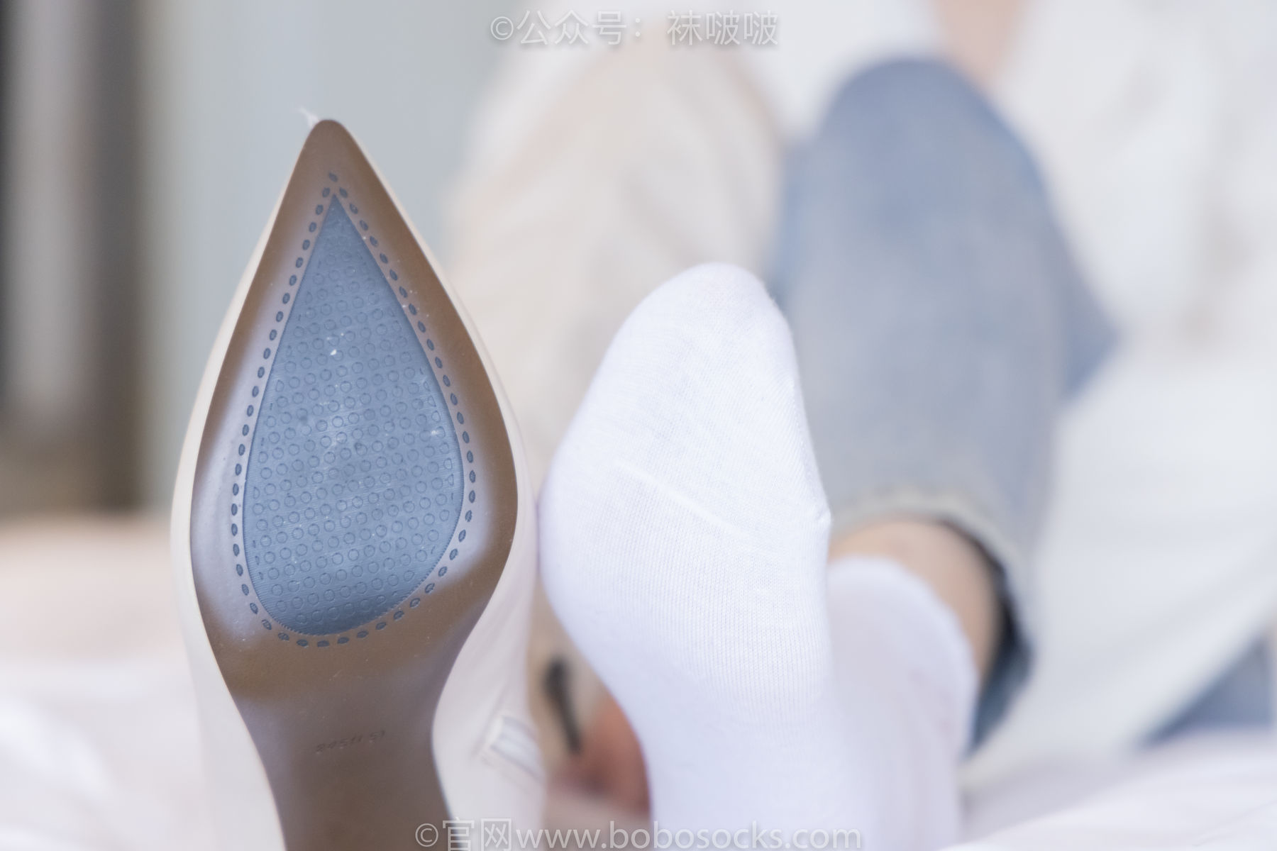 BoBoSocks袜啵啵 No.050 小甜豆-高跟长靴、白棉袜