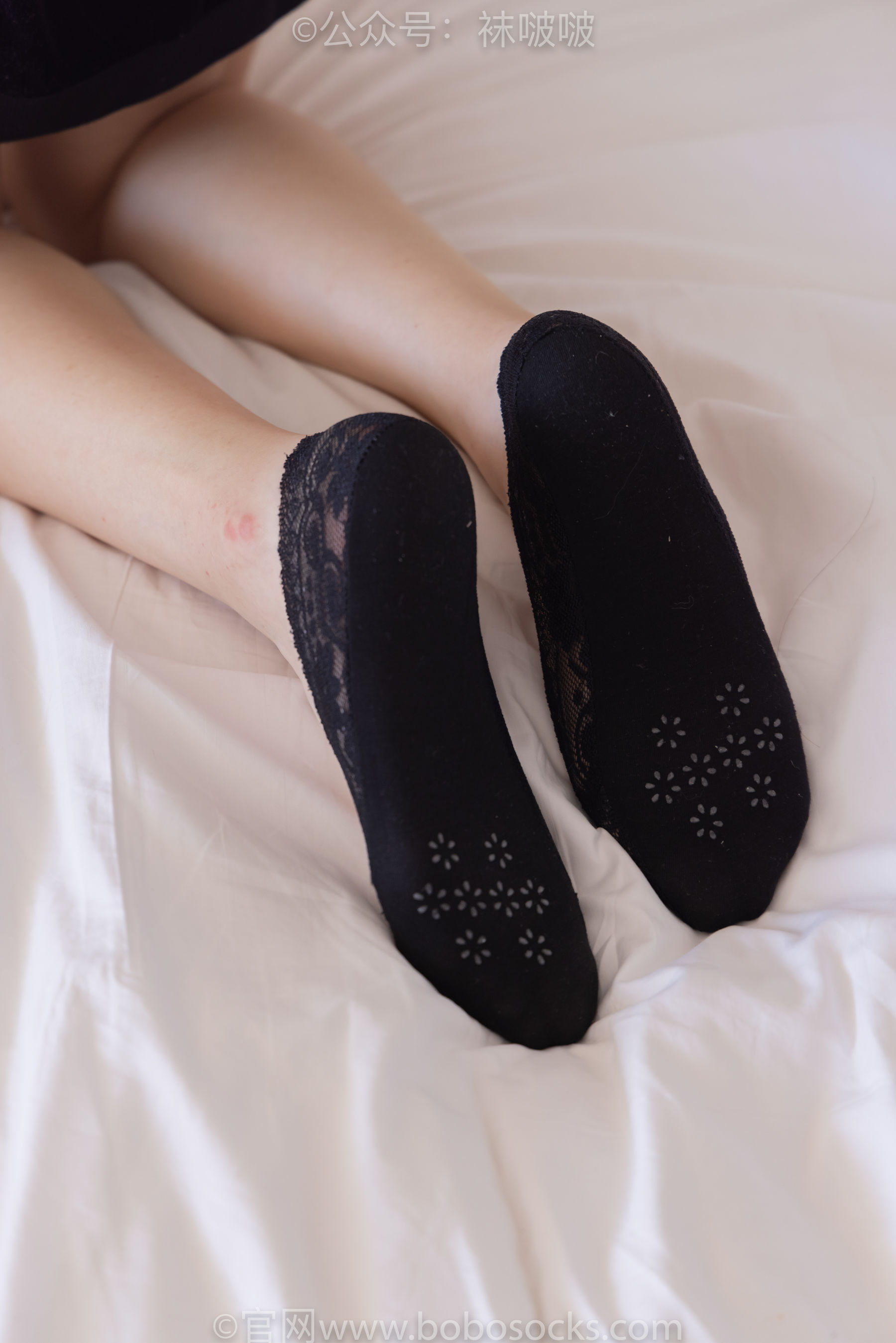 BoBoSocks袜啵啵 No.053 小甜豆-皮鞋、厚黑丝、黑色蕾丝船袜