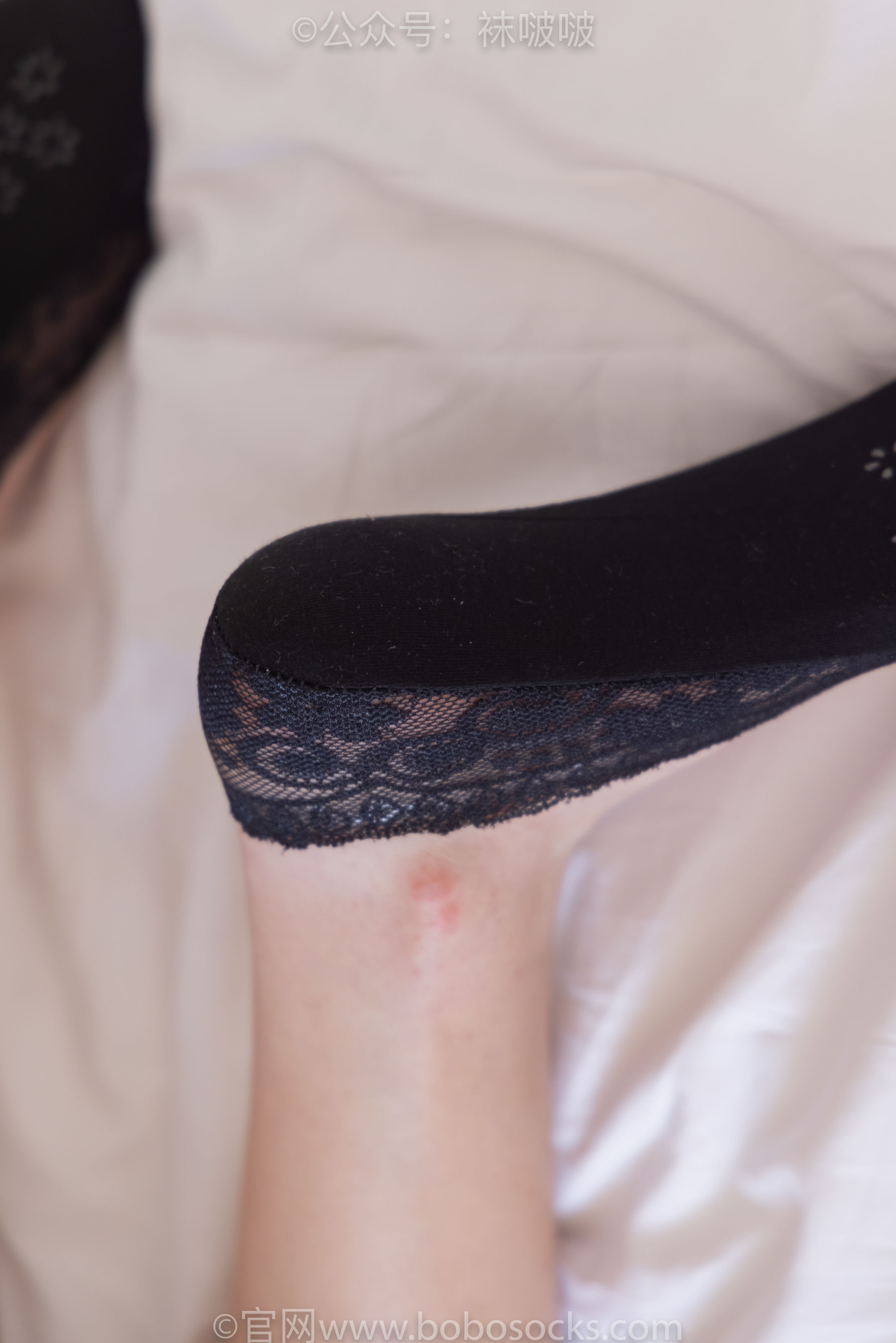 BoBoSocks袜啵啵 No.053 小甜豆-皮鞋、厚黑丝、黑色蕾丝船袜