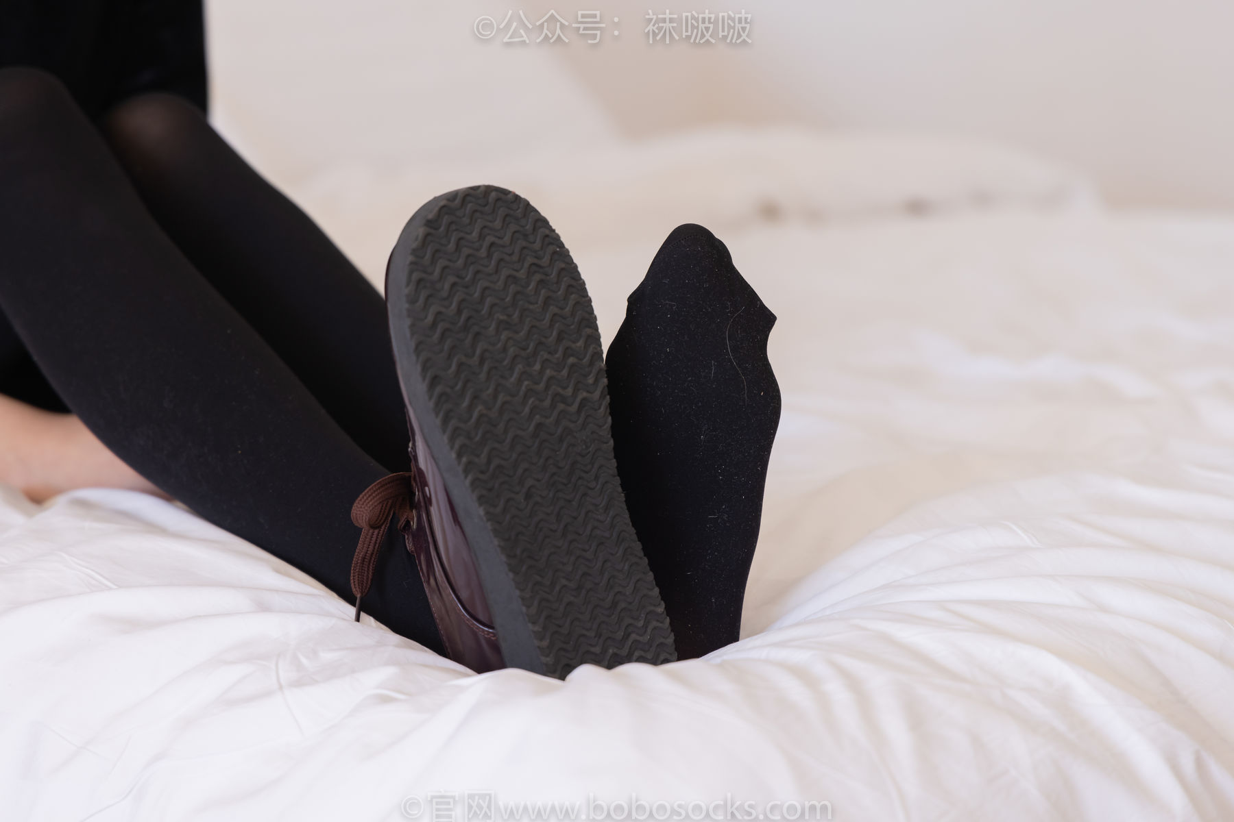 BoBoSocks袜啵啵 No.053 小甜豆-皮鞋、厚黑丝、黑色蕾丝船袜