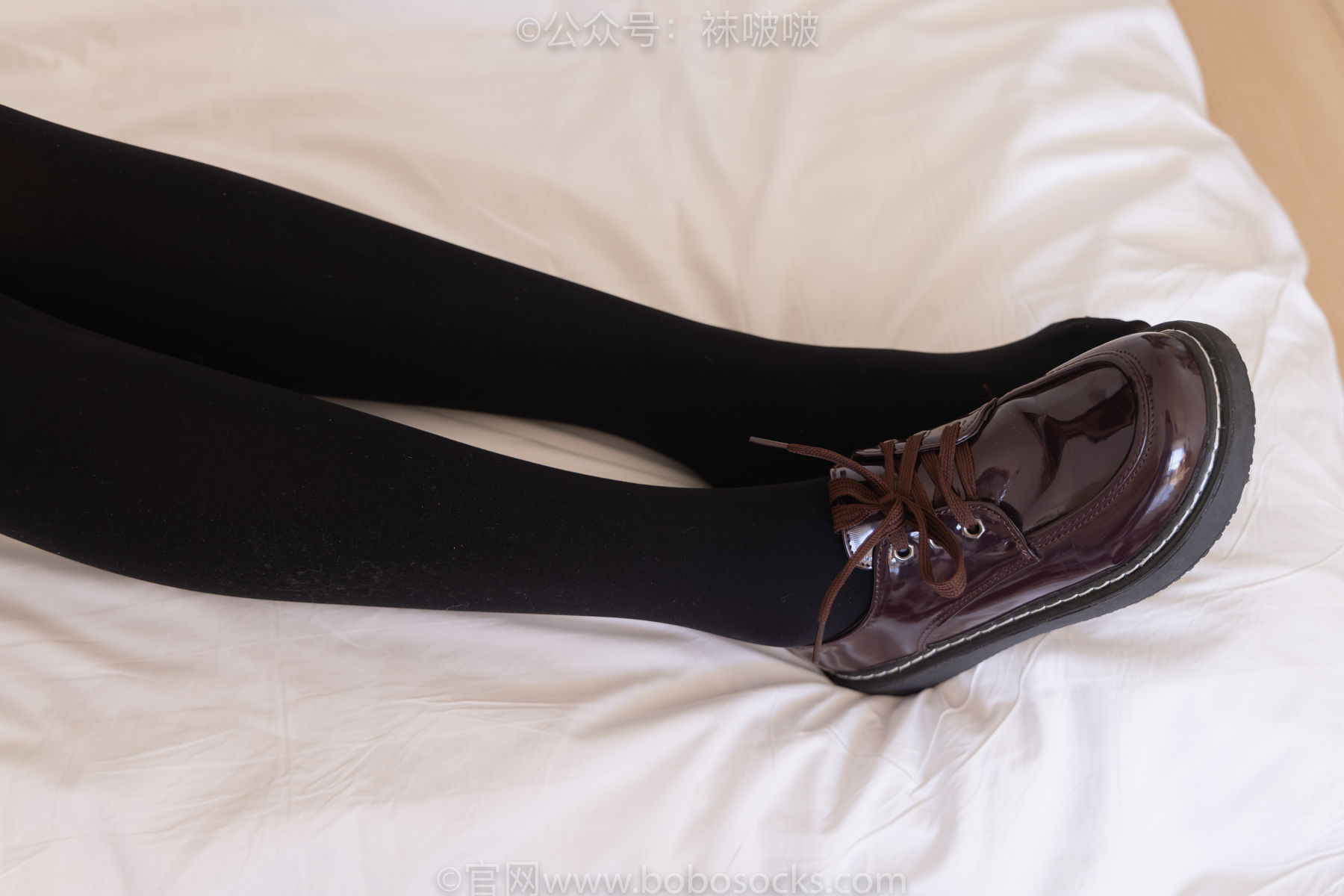 BoBoSocks袜啵啵 No.053 小甜豆-皮鞋、厚黑丝、黑色蕾丝船袜