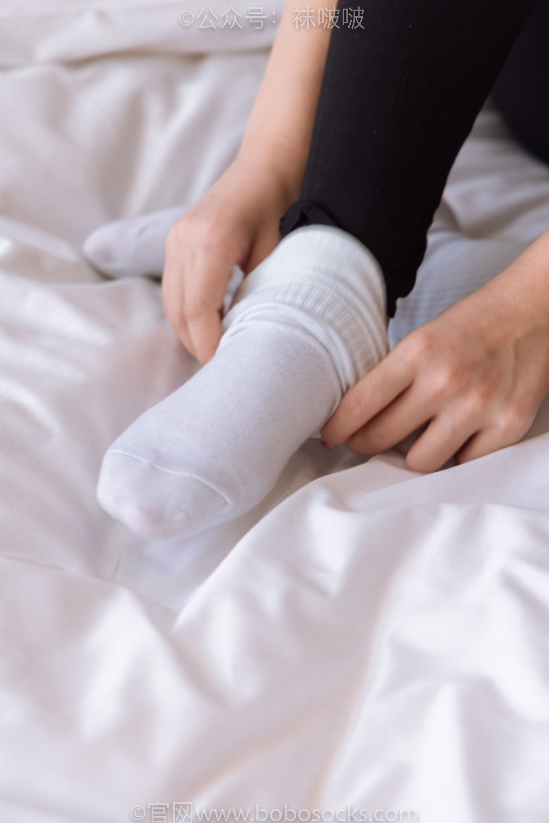 BoBoSocks袜啵啵 No.059 砂糖-AJ板鞋、白棉袜、裸足
