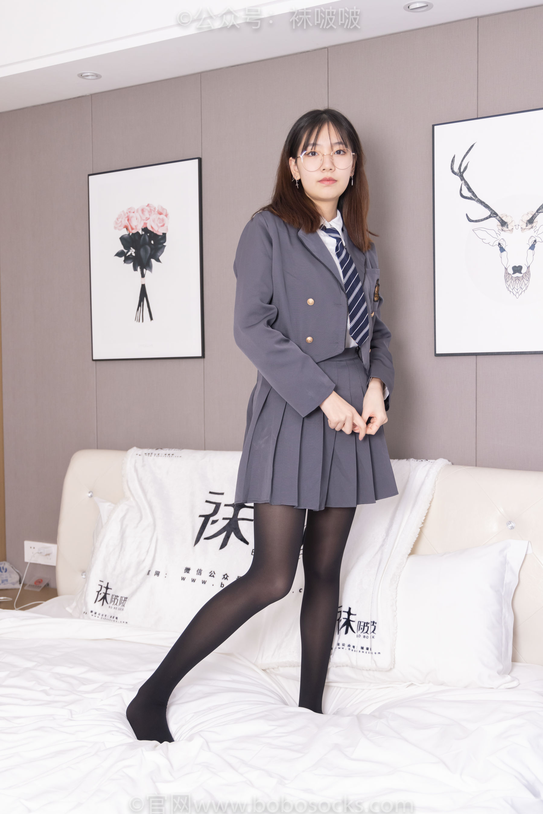 BoBoSocks袜啵啵 No.060 小甜豆-JK制服、皮鞋、厚黑丝