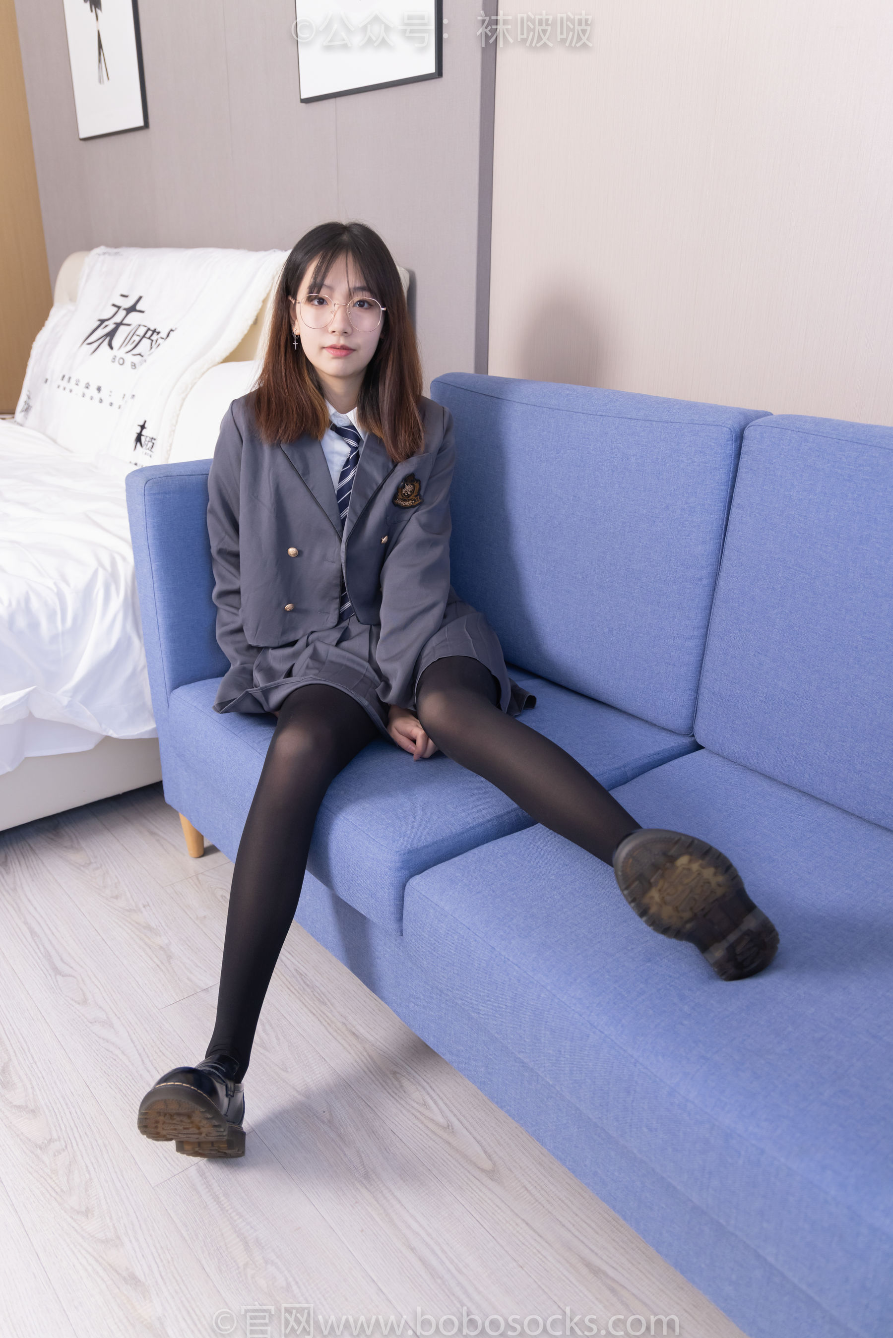 BoBoSocks袜啵啵 No.060 小甜豆-JK制服、皮鞋、厚黑丝