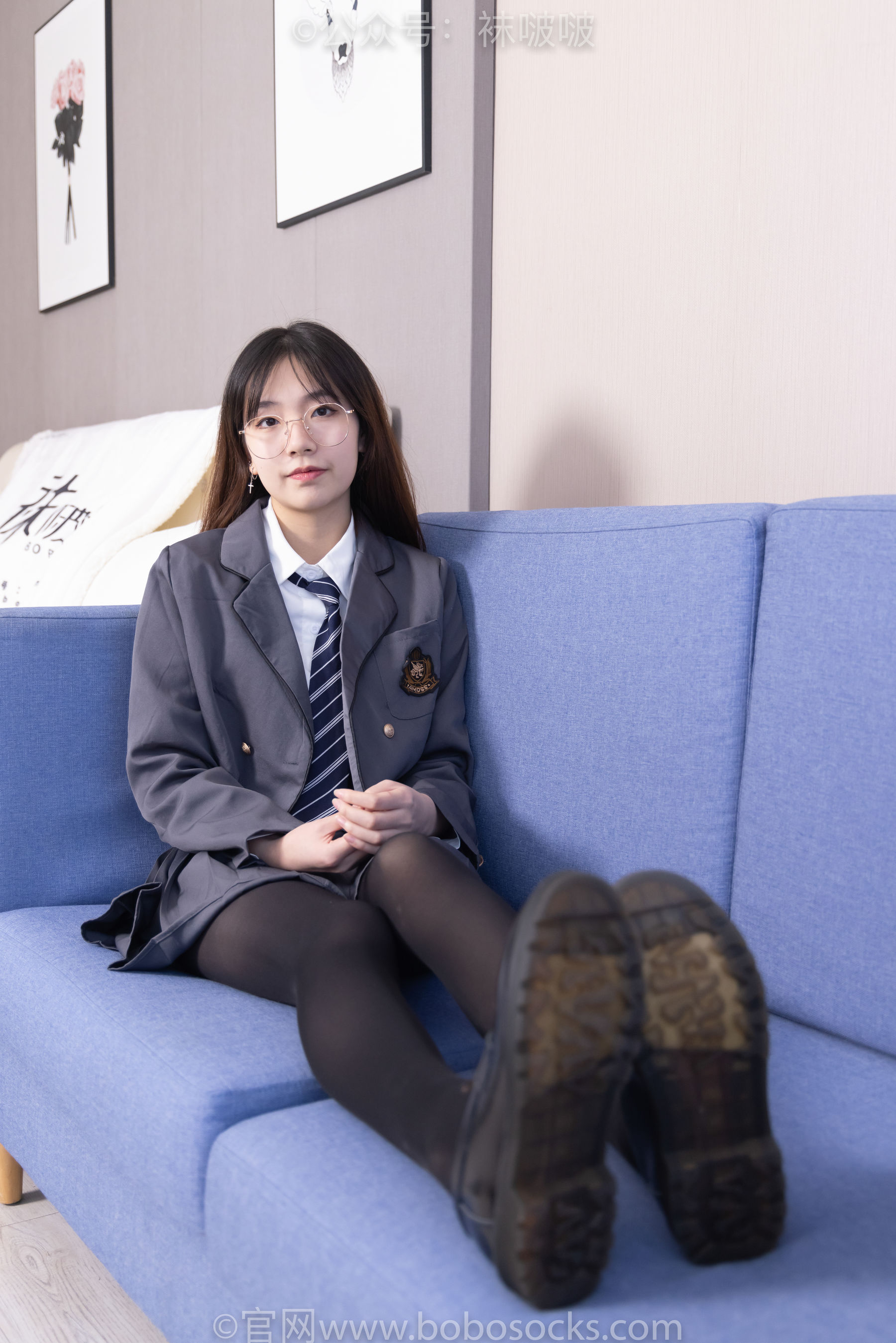 BoBoSocks袜啵啵 No.060 小甜豆-JK制服、皮鞋、厚黑丝