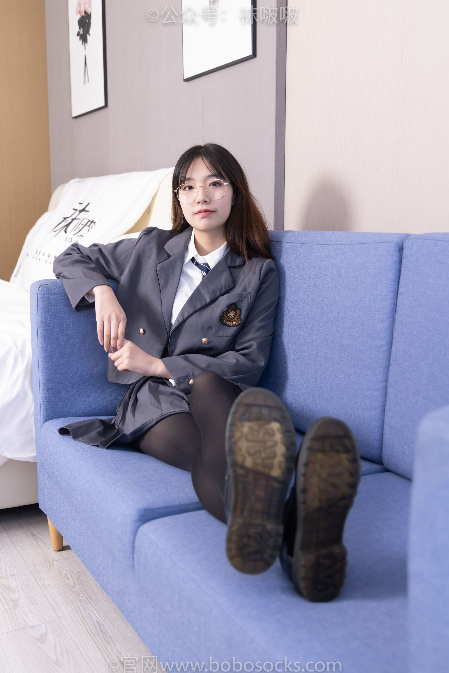 BoBoSocks袜啵啵 No.060 小甜豆-JK制服、皮鞋、厚黑丝
