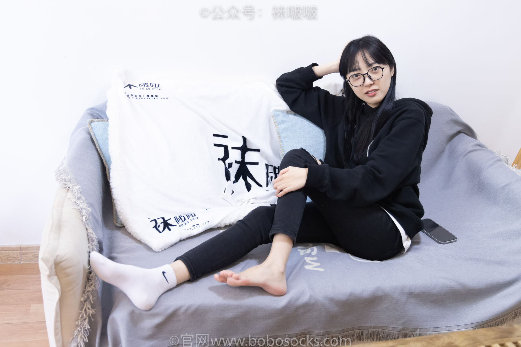 BoBoSocks袜啵啵 No.061 稚予-短靴、白棉袜、裸足