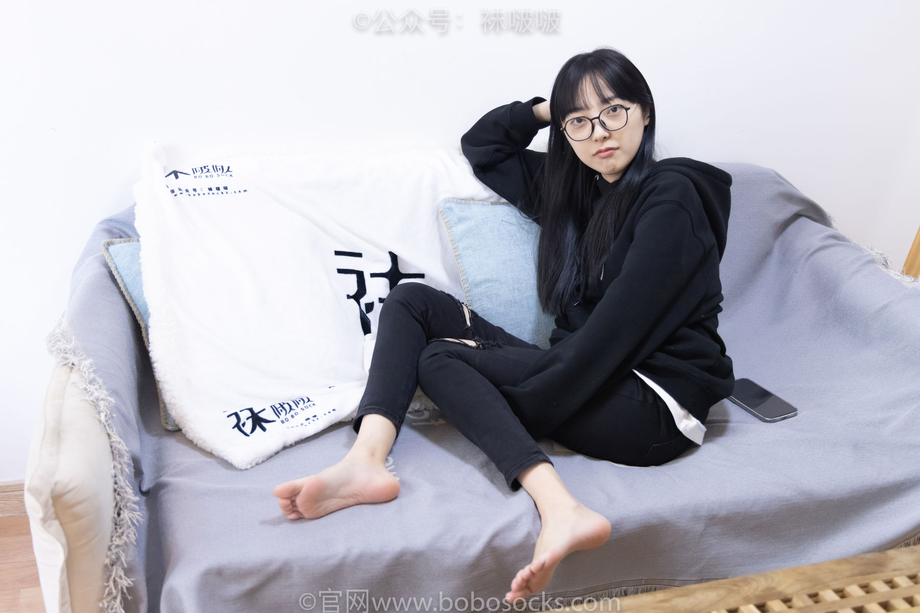 BoBoSocks袜啵啵 No.061 稚予-短靴、白棉袜、裸足