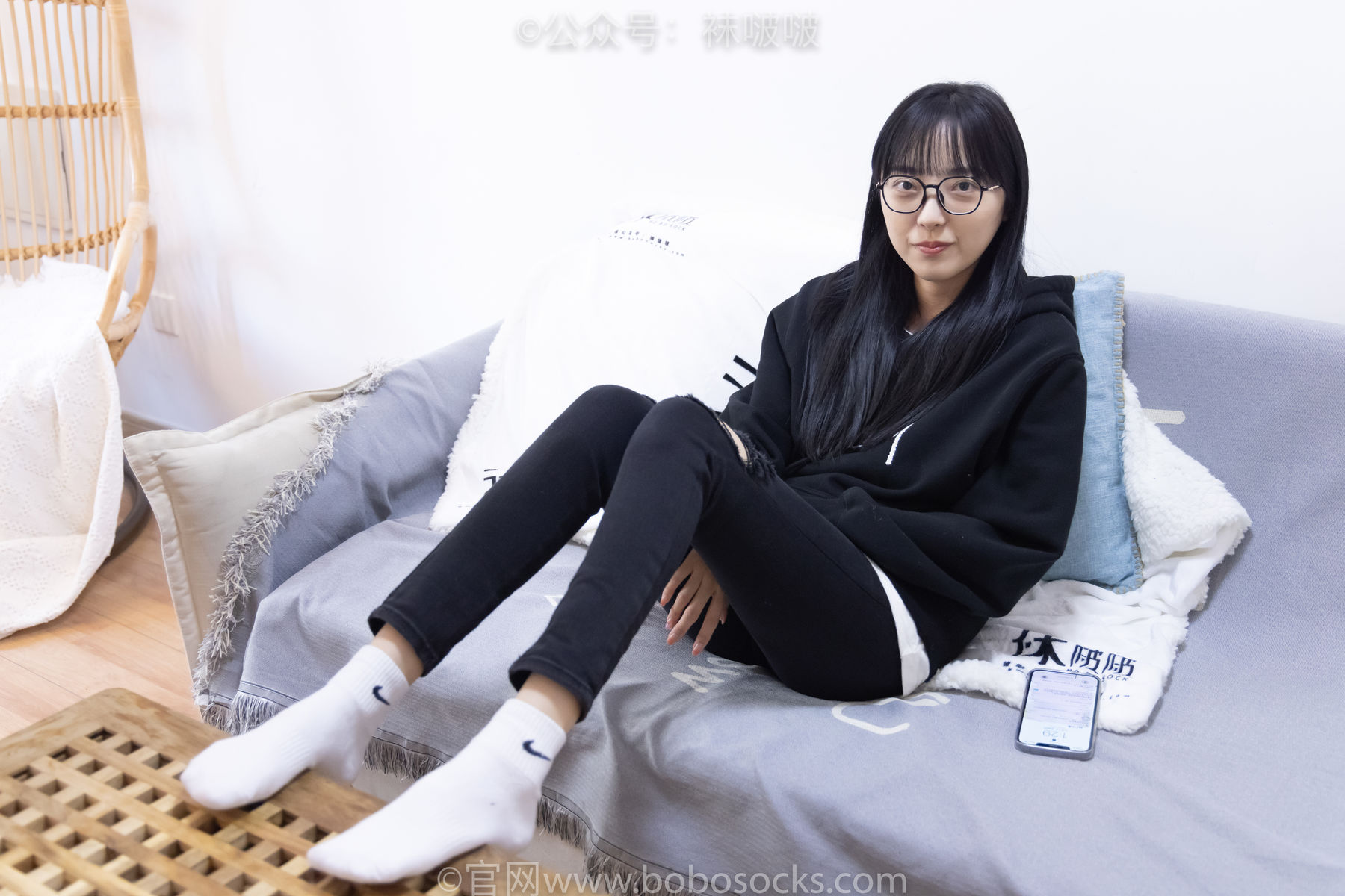 BoBoSocks袜啵啵 No.061 稚予-短靴、白棉袜、裸足