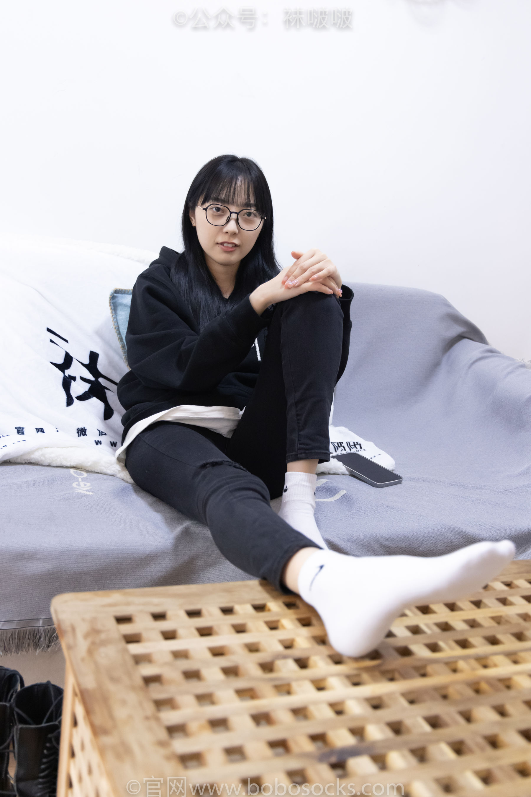 BoBoSocks袜啵啵 No.061 稚予-短靴、白棉袜、裸足