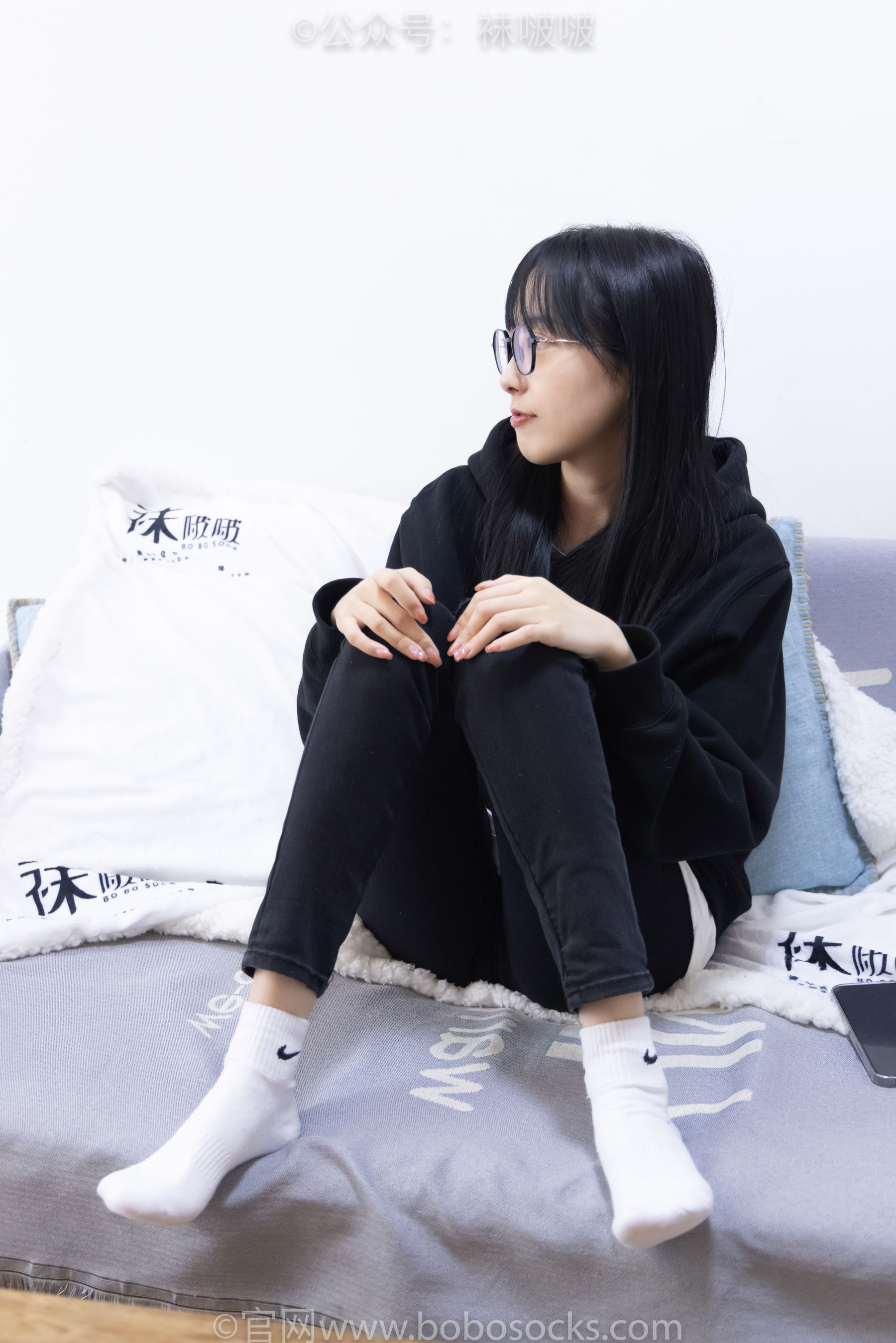 BoBoSocks袜啵啵 No.061 稚予-短靴、白棉袜、裸足