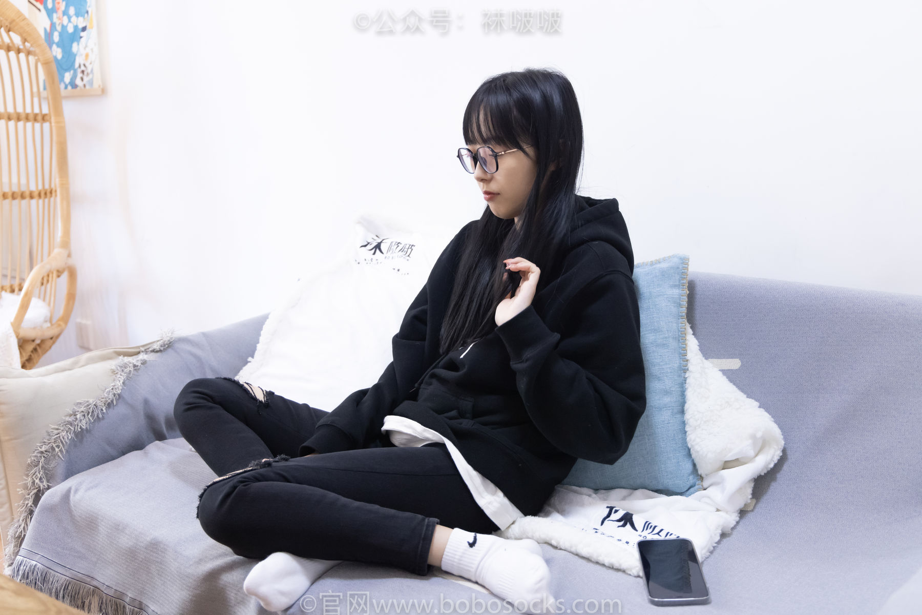 BoBoSocks袜啵啵 No.061 稚予-短靴、白棉袜、裸足