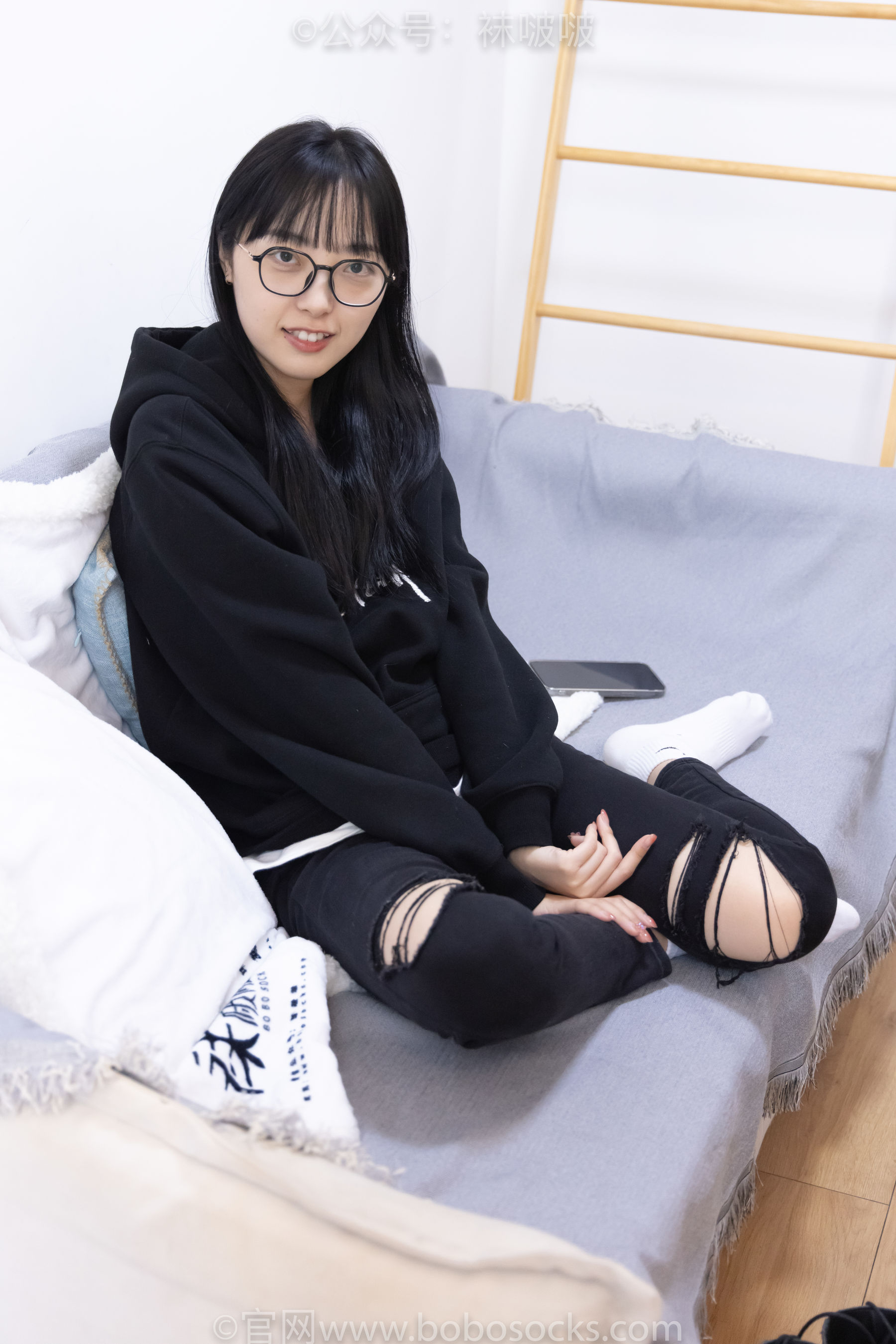 BoBoSocks袜啵啵 No.061 稚予-短靴、白棉袜、裸足