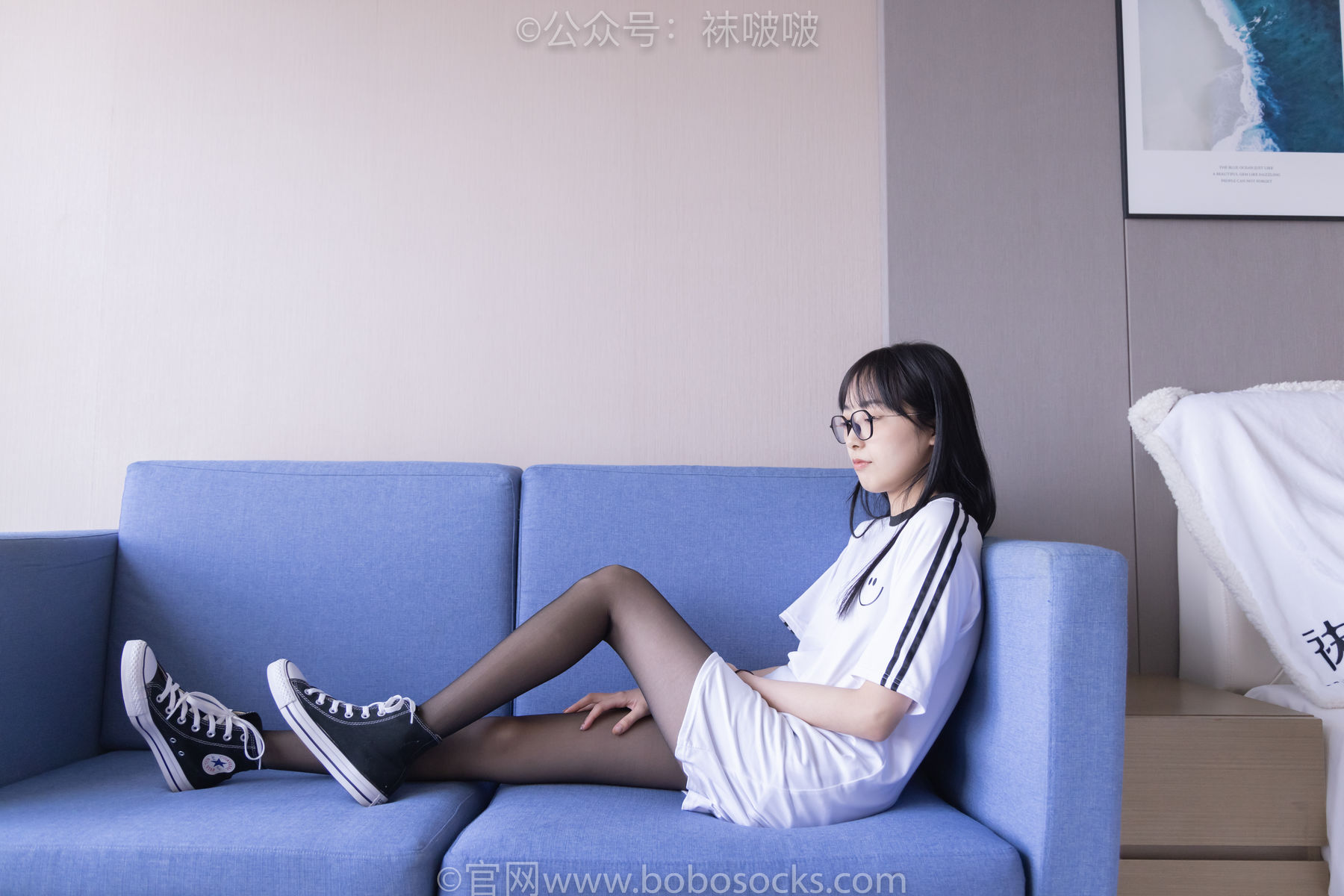 BoBoSocks袜啵啵 No.067 稚予-匡威帆布鞋、黑丝