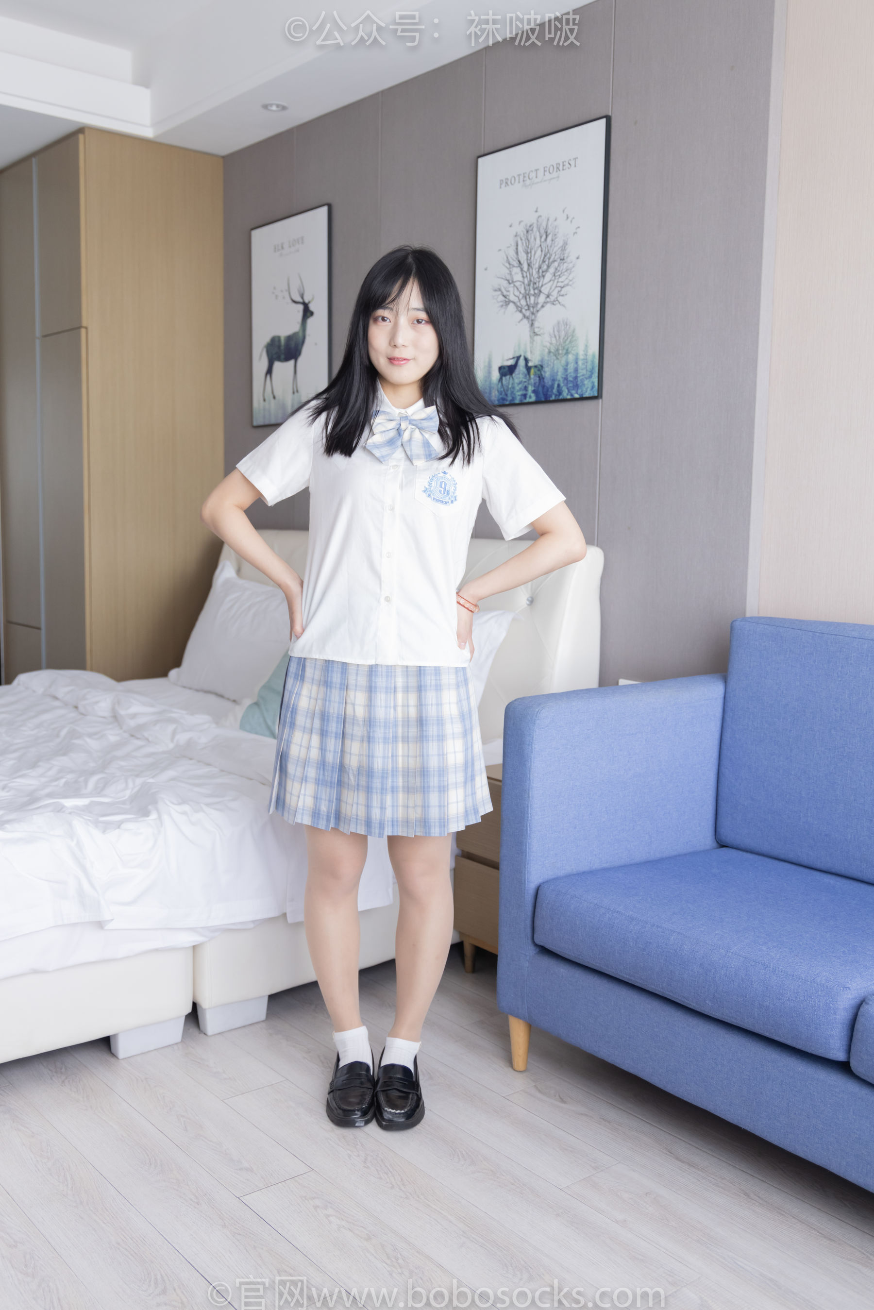 BoBoSocks袜啵啵 No.068 菠萝-JK制服、皮鞋、短白棉袜、肉丝