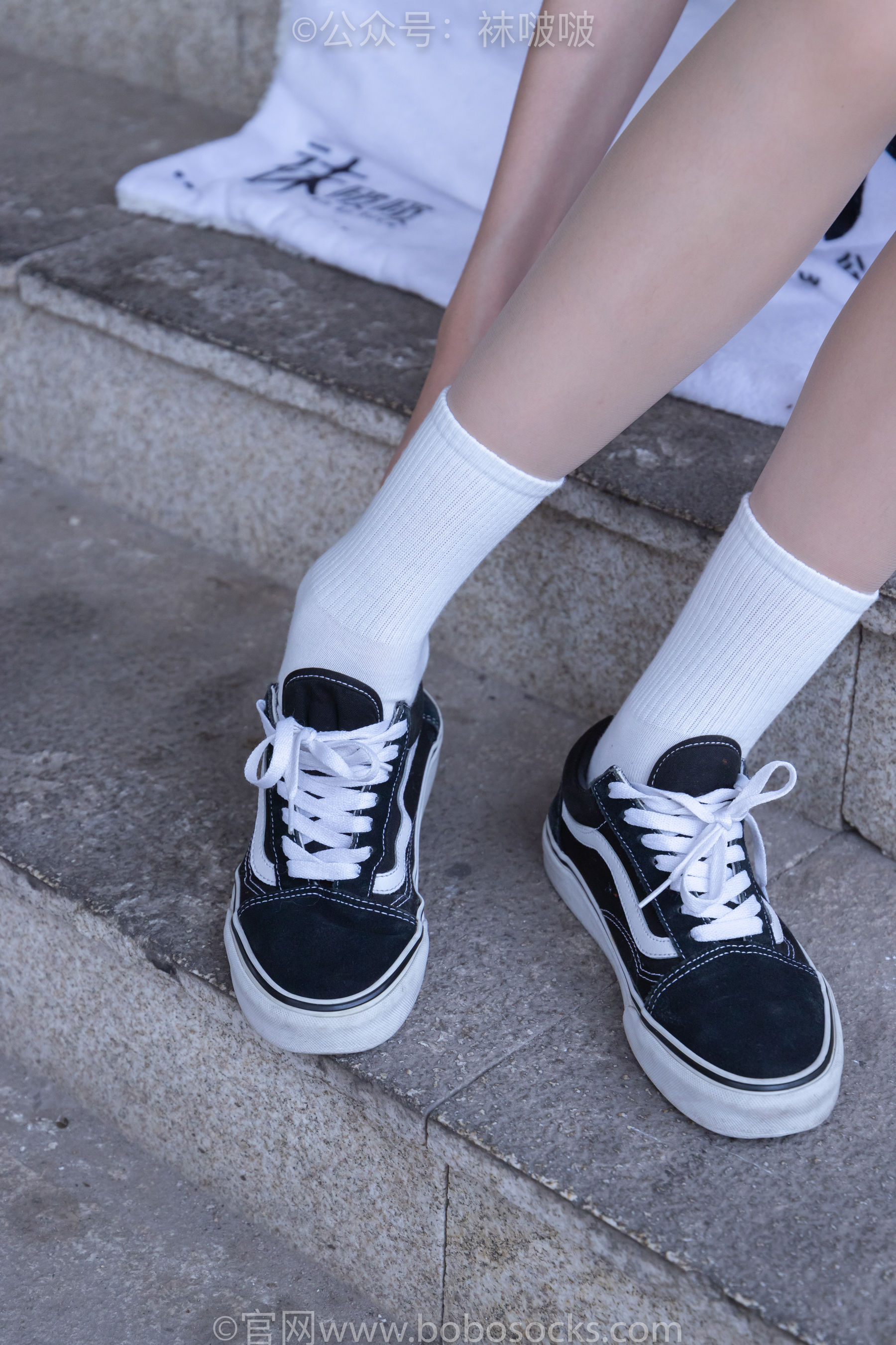 BoBoSocks袜啵啵 No.069 小甜豆-vans板鞋、白棉袜、肉丝
