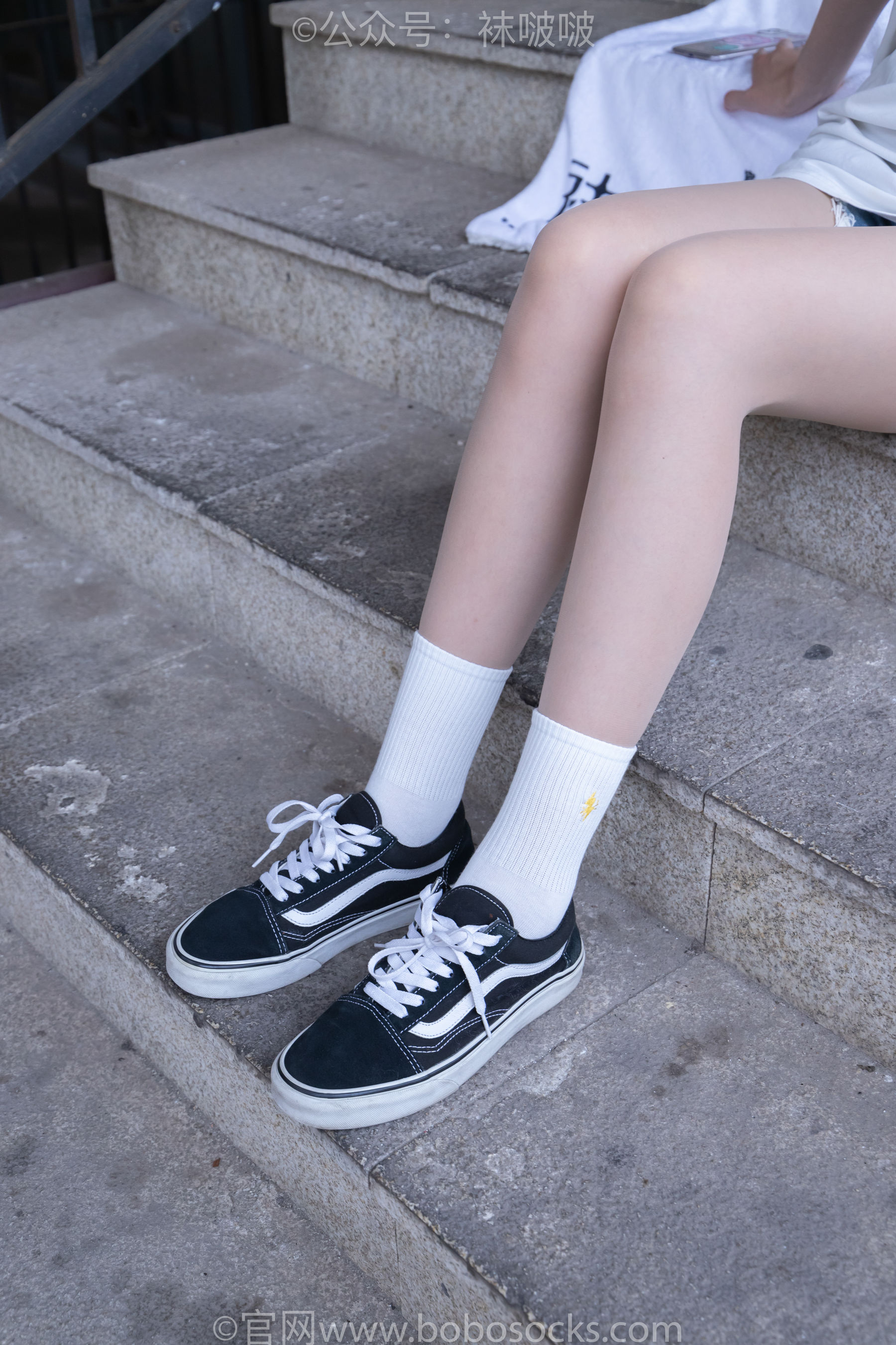 BoBoSocks袜啵啵 No.069 小甜豆-vans板鞋、白棉袜、肉丝