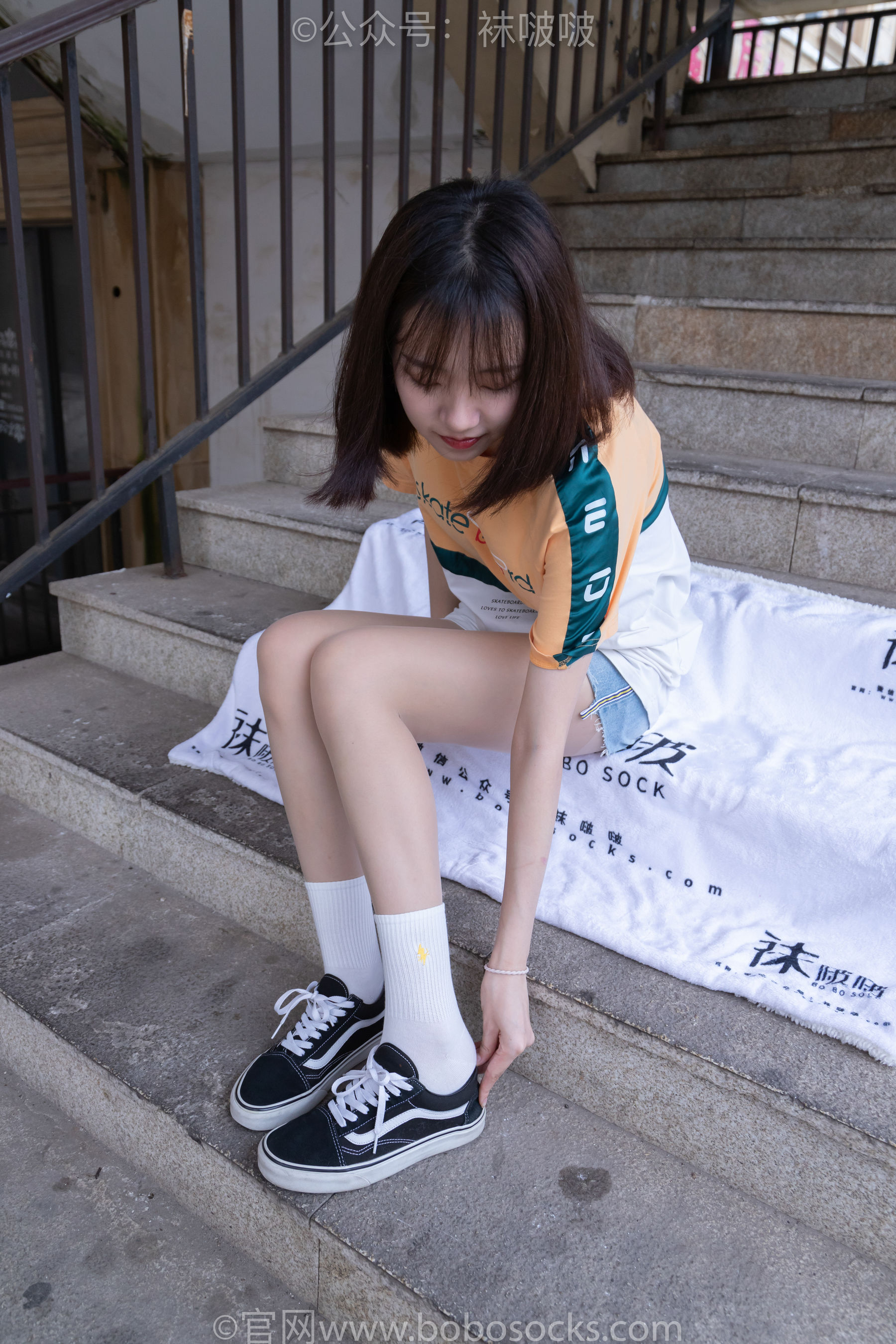 BoBoSocks袜啵啵 No.069 小甜豆-vans板鞋、白棉袜、肉丝