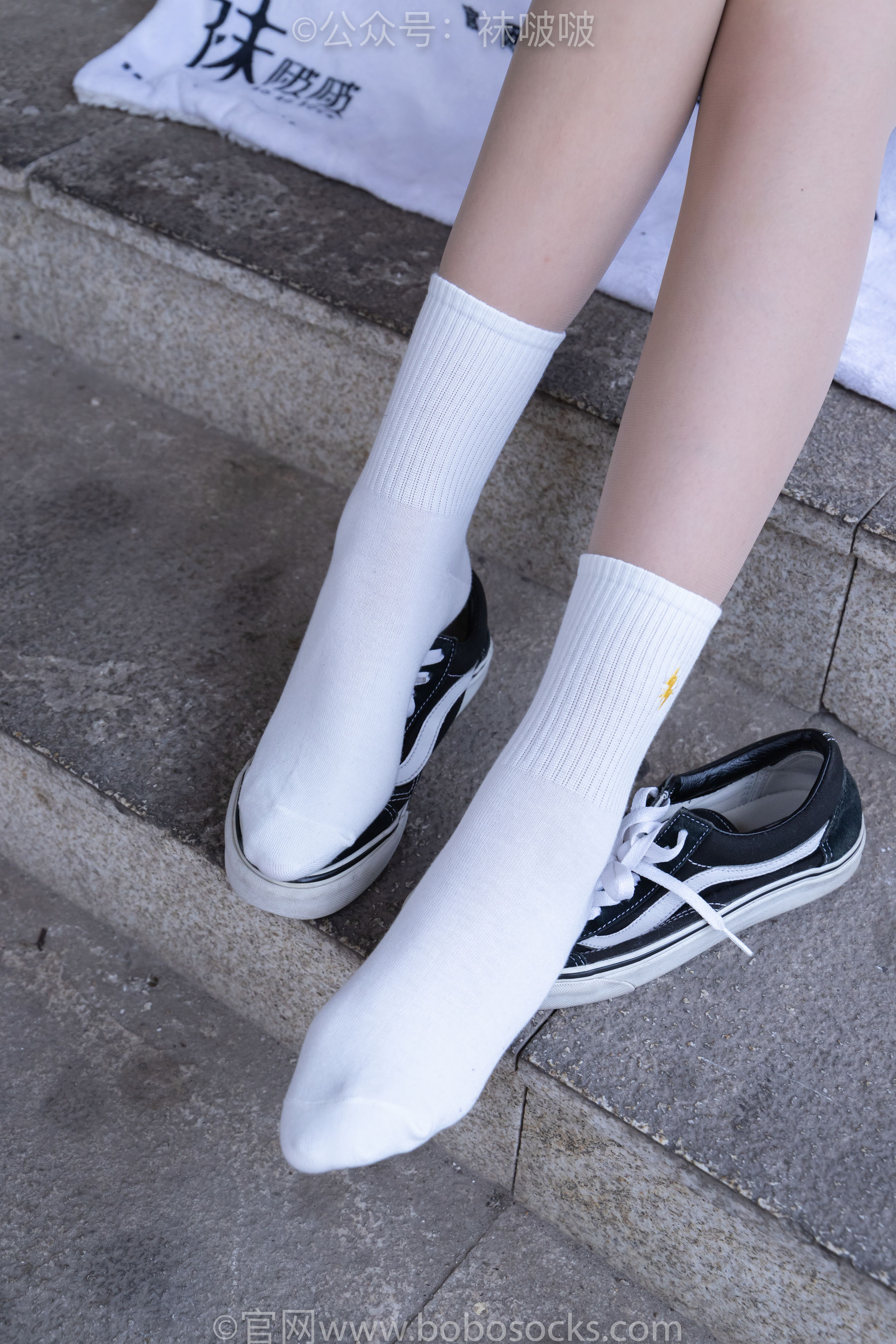 BoBoSocks袜啵啵 No.069 小甜豆-vans板鞋、白棉袜、肉丝